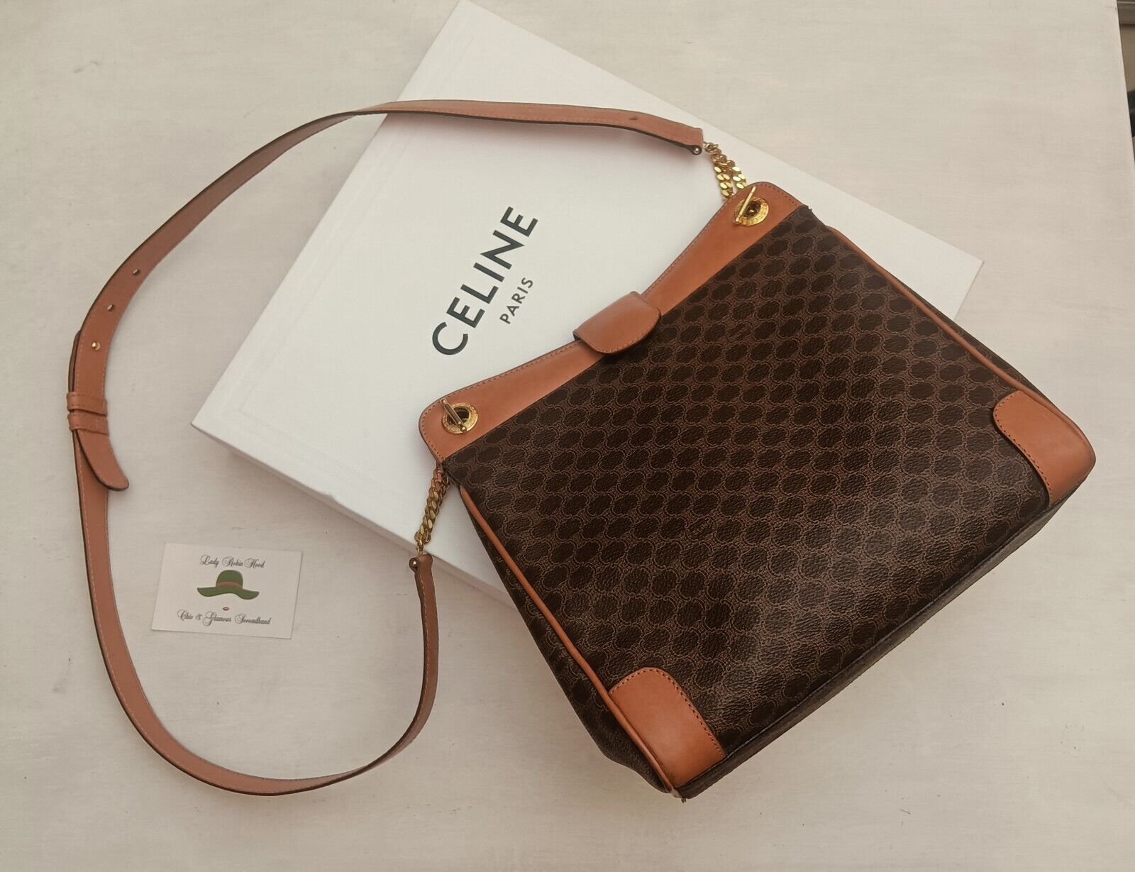 Celine - Tote Bag Macadam Pelle con Tracolla regolabile