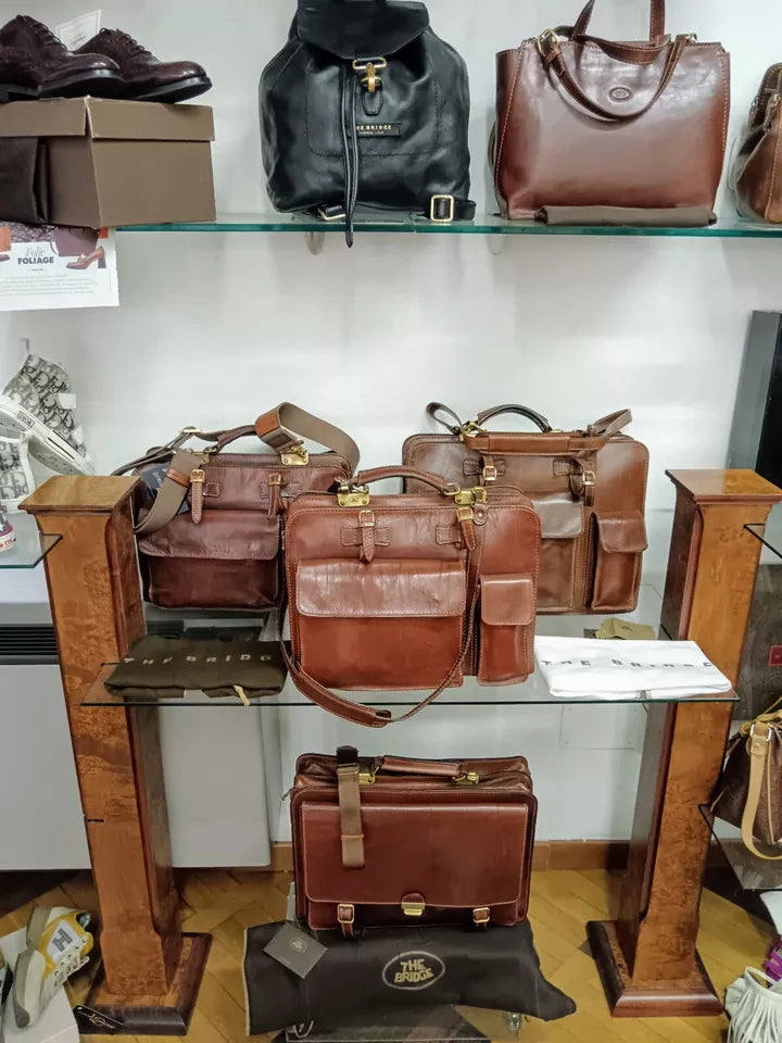 The Bridge – Cartella Porta Ombrello Linea Story in Pelle Marrone Vintage