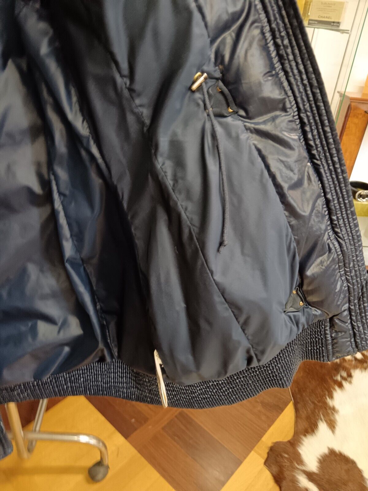Fay – Piumino Piuma D’Oca Nylon Blu Cappuccio Pelo