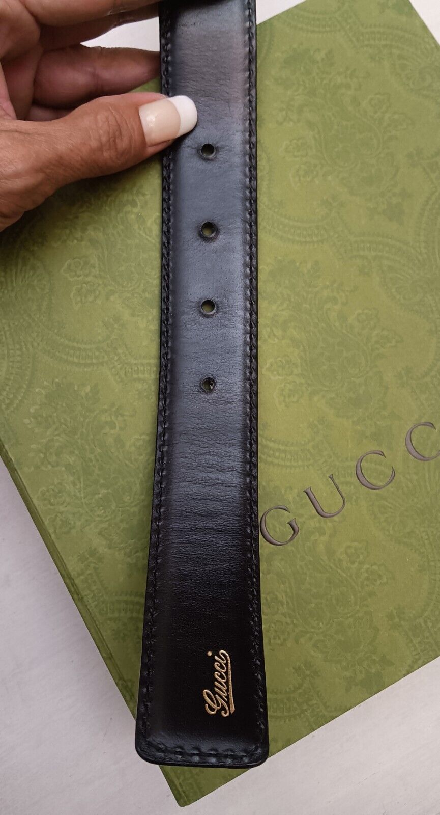 Gucci – Cintura in Pelle Nera con Fibbia Web