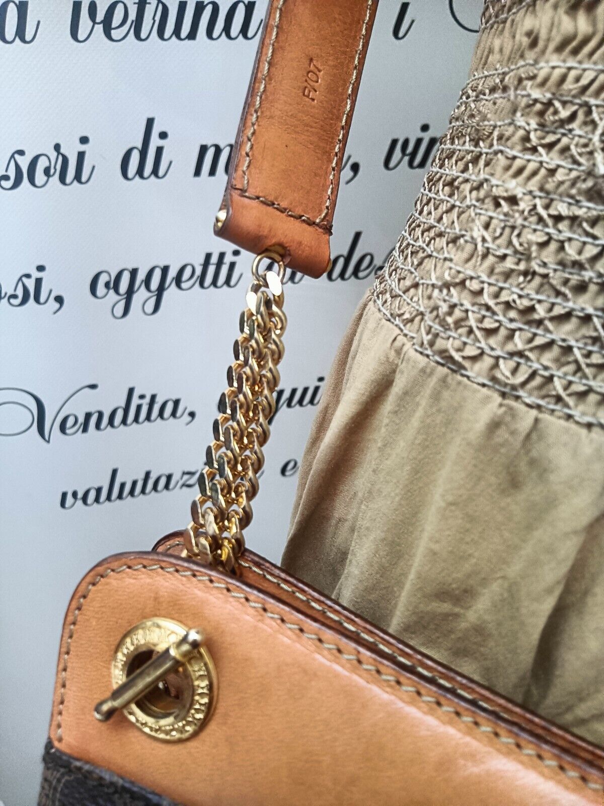Celine - Tote Bag Macadam Pelle con Tracolla regolabile