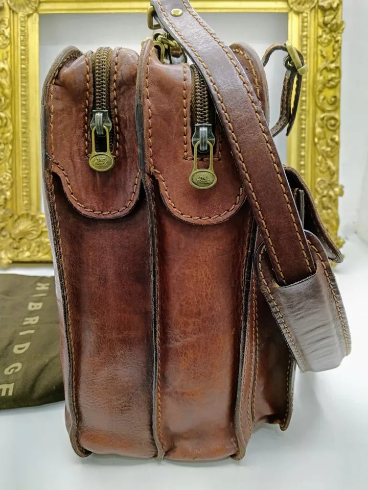 The Bridge – Cartella Porta Ombrello Linea Story in Pelle Marrone Vintage