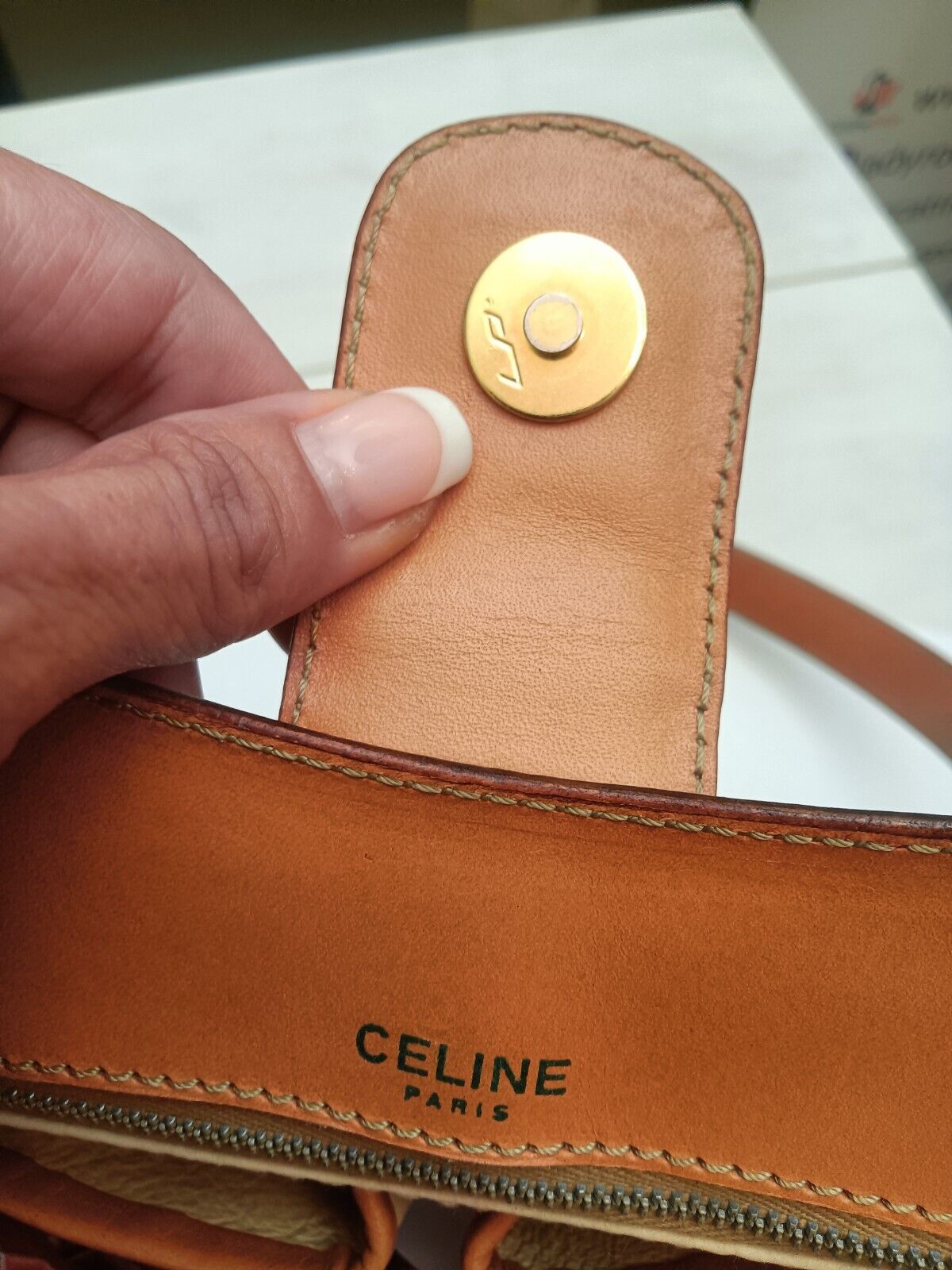 Celine - Tote Bag Macadam Pelle con Tracolla regolabile