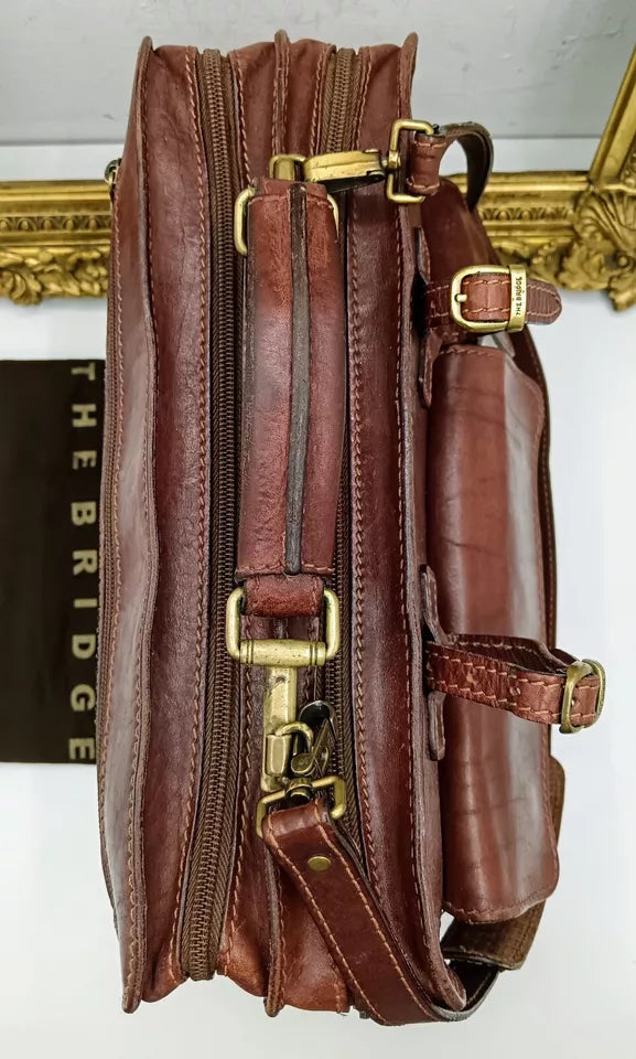 The Bridge – Cartella Porta Ombrello Linea Story in Pelle Marrone Vintage
