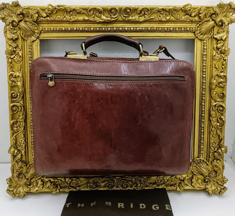The Bridge – Cartella Porta Ombrello Linea Story in Pelle Marrone Vintage