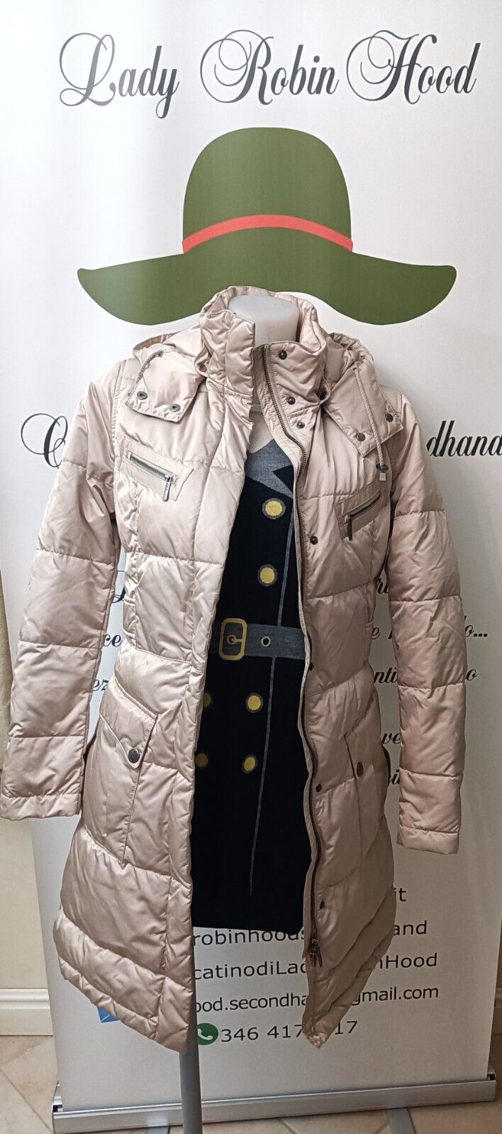 Add – Piumino Imbottito Donna con Martingala e cappuccio