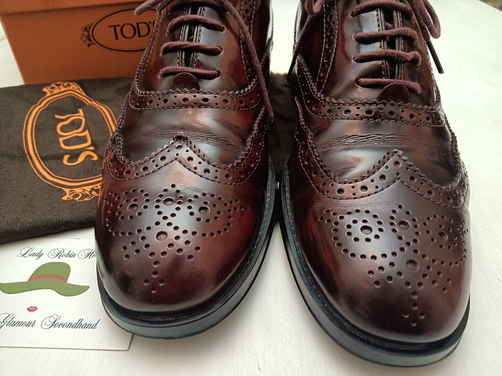 Tod’s - Scarpe Stringate Oxford Donna Pelle Bordeaux