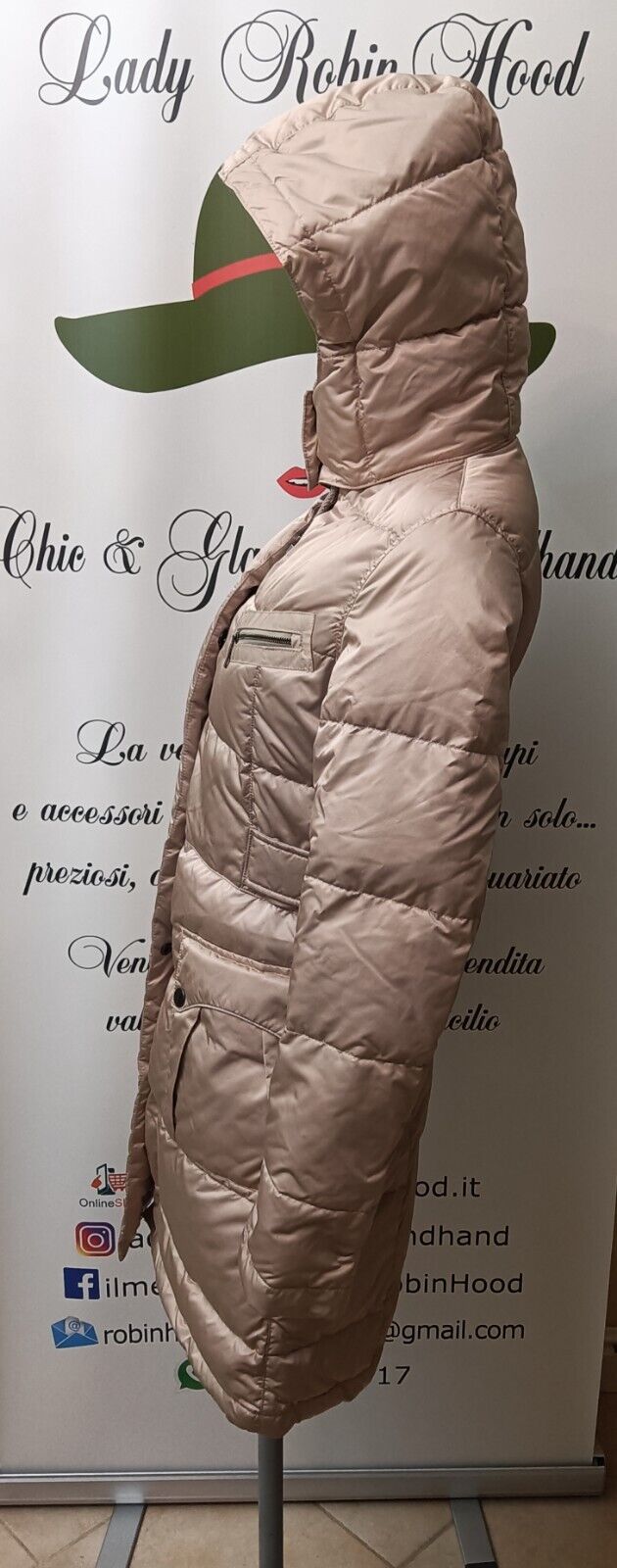 Add – Piumino Imbottito Donna con Martingala e cappuccio