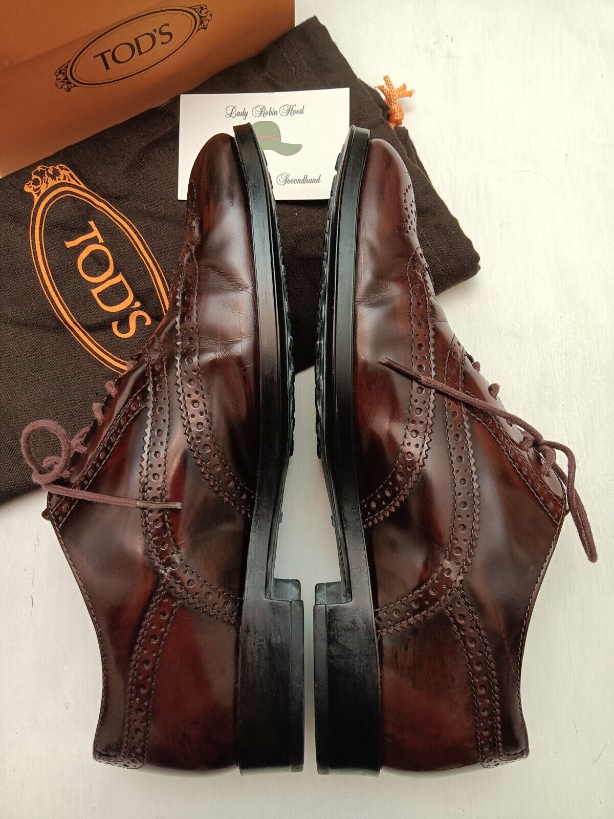 Tod’s - Scarpe Stringate Oxford Donna Pelle Bordeaux