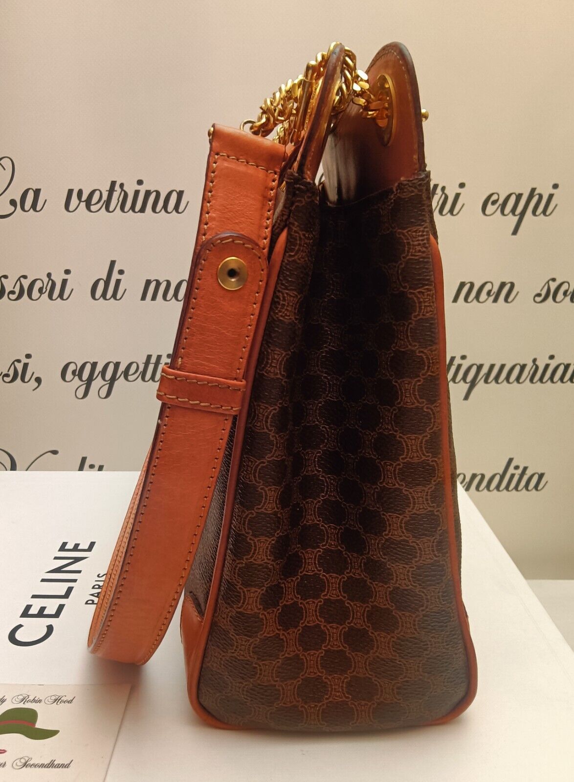 Celine - Tote Bag Macadam Pelle con Tracolla regolabile