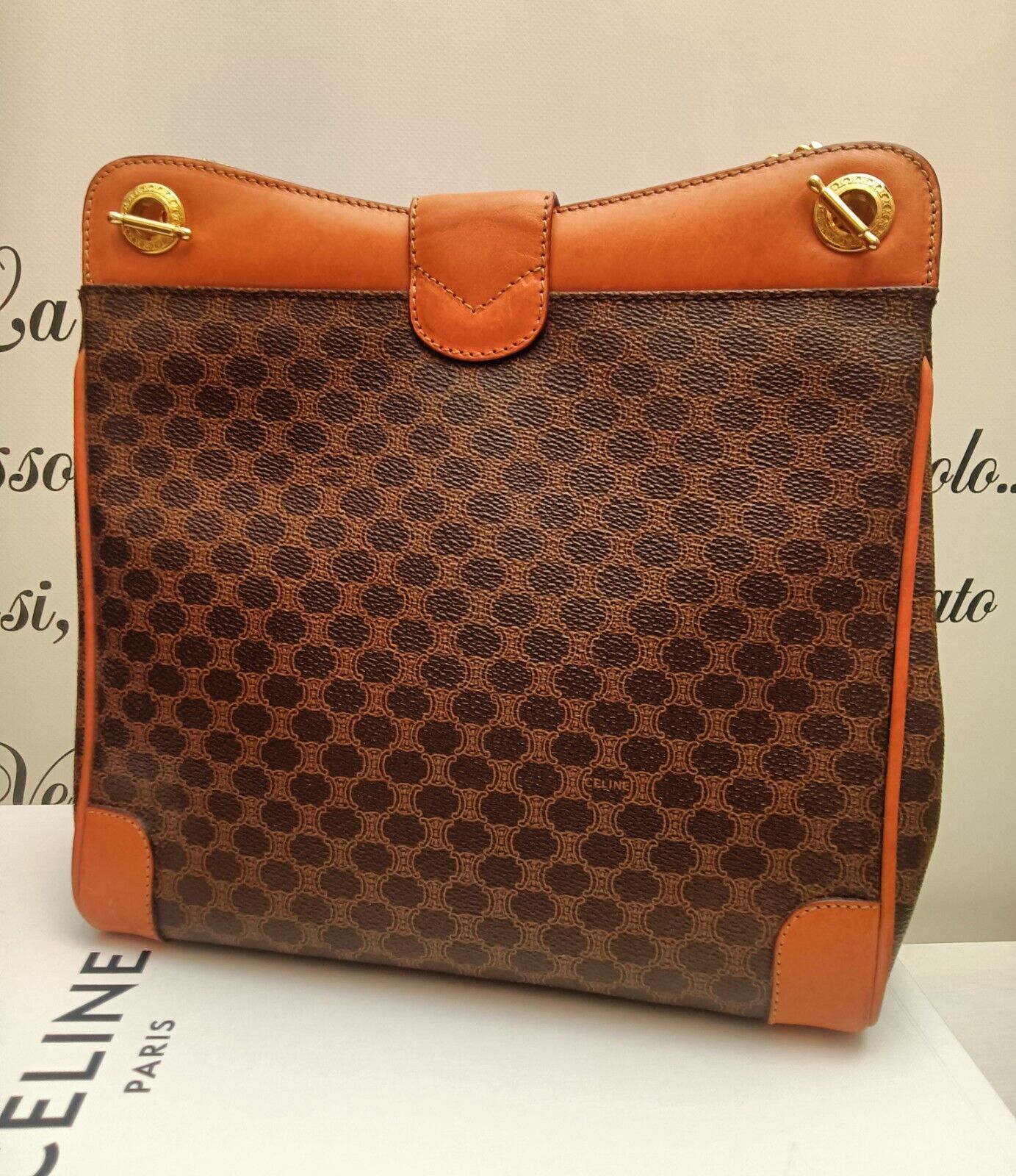 Celine - Tote Bag Macadam Pelle con Tracolla regolabile
