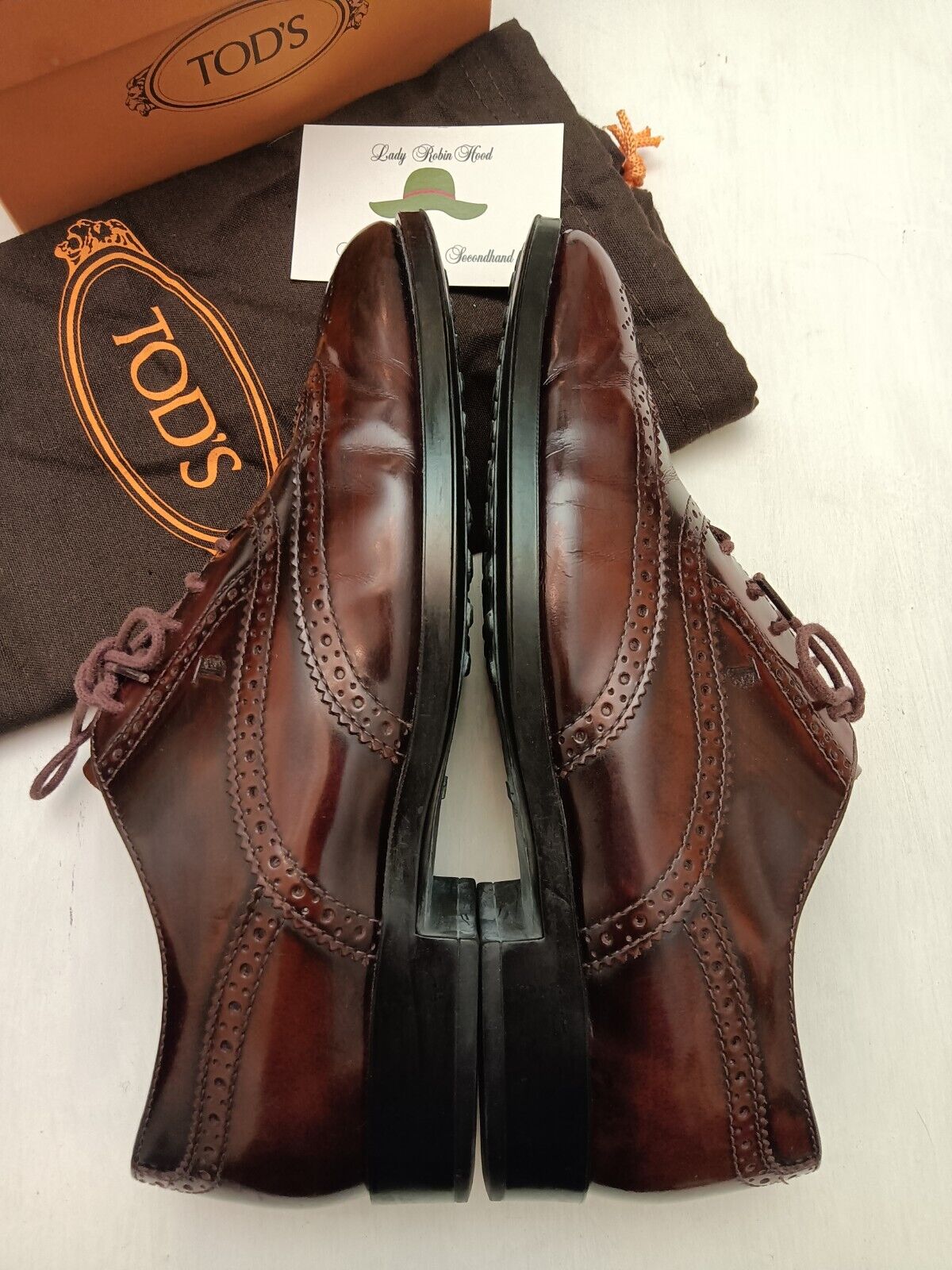 Tod’s - Scarpe Stringate Oxford Donna Pelle Bordeaux