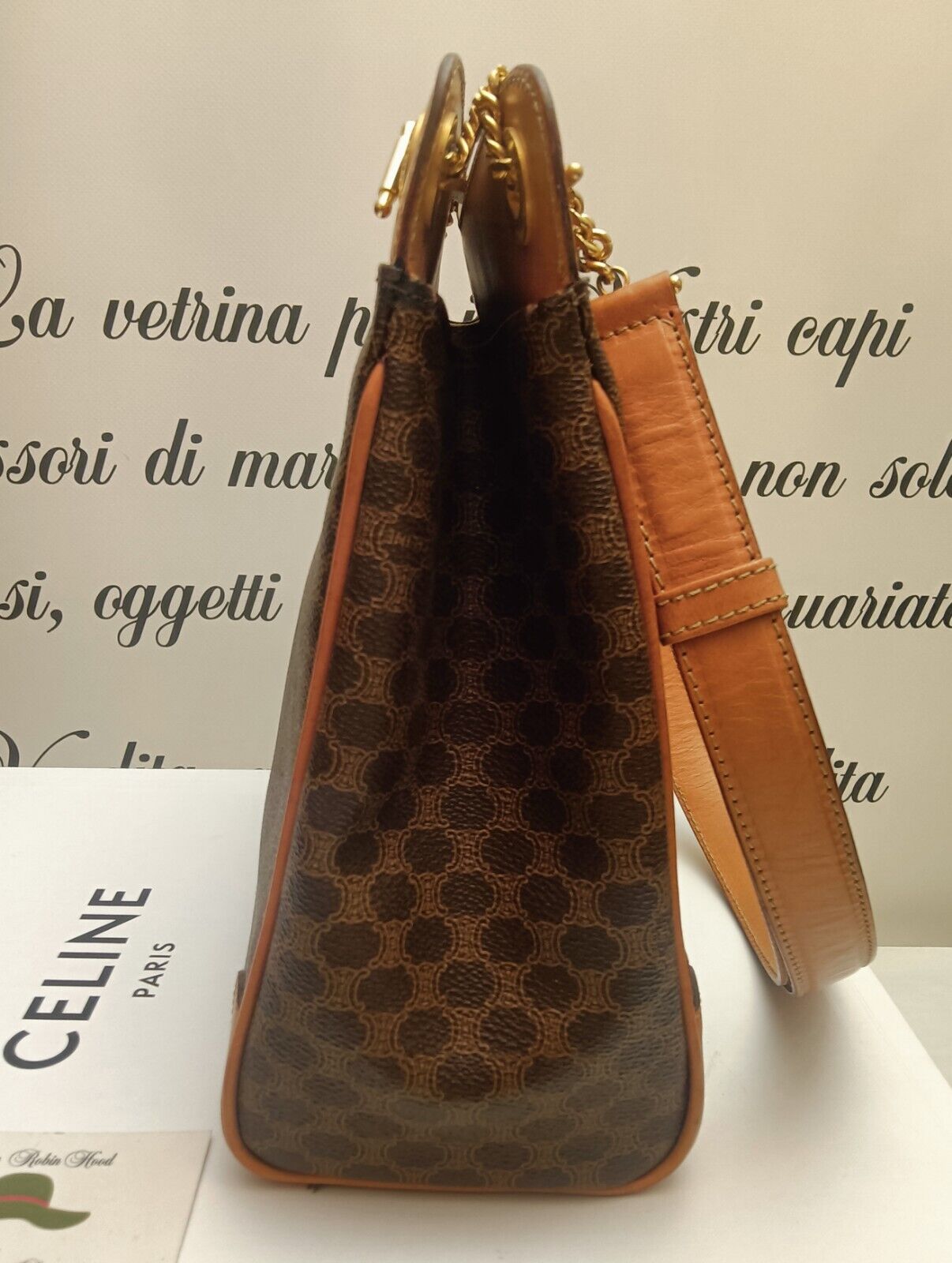 Celine - Tote Bag Macadam Pelle con Tracolla regolabile
