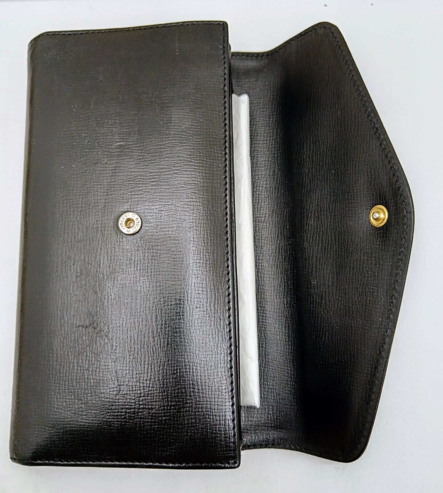 Valextra – Portafoglio Continental Donna Pelle Nera Vintage