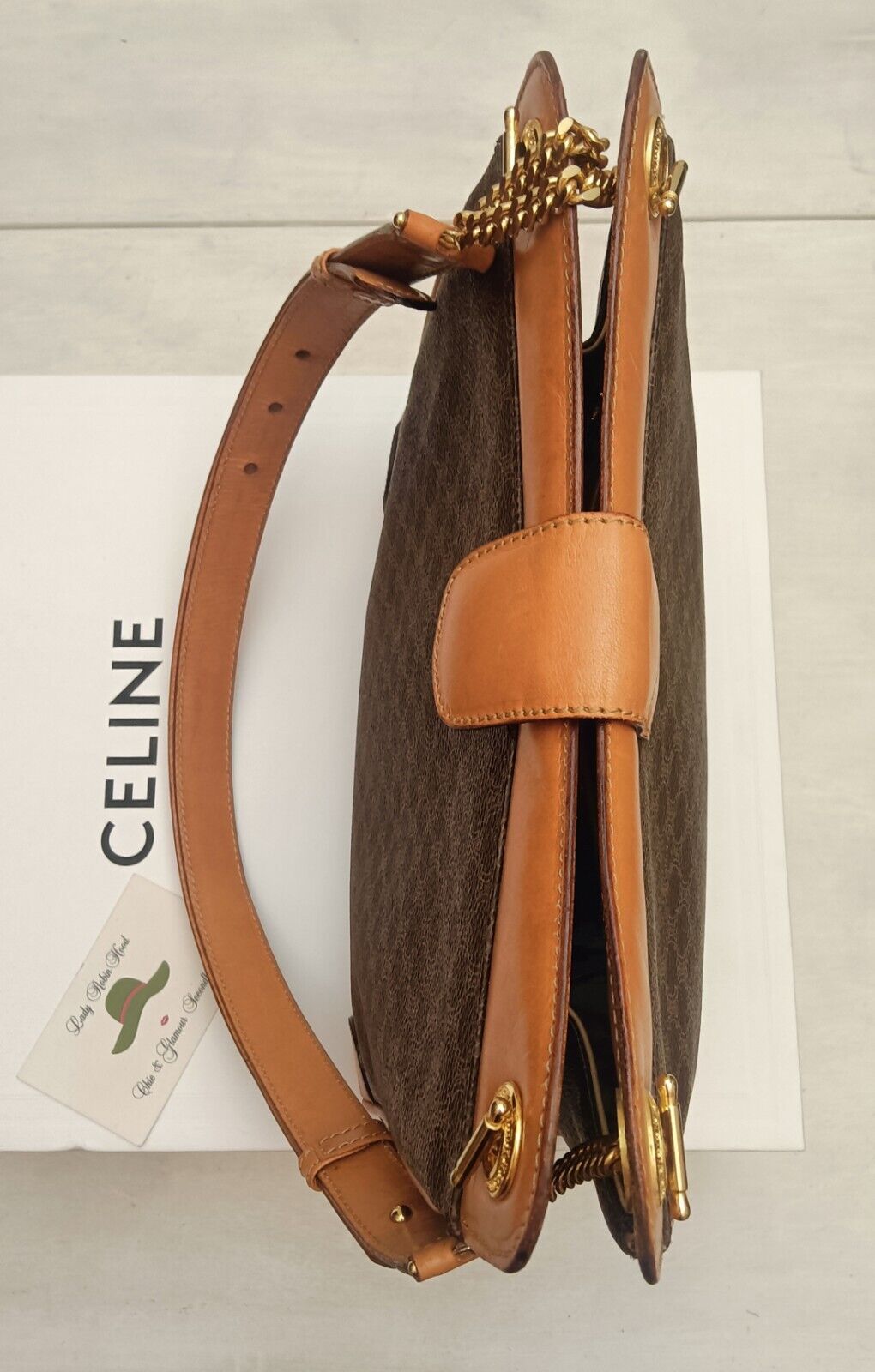 Celine - Tote Bag Macadam Pelle con Tracolla regolabile