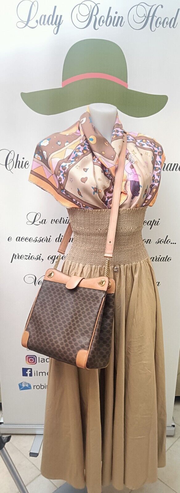 Celine - Tote Bag Macadam Pelle con Tracolla regolabile