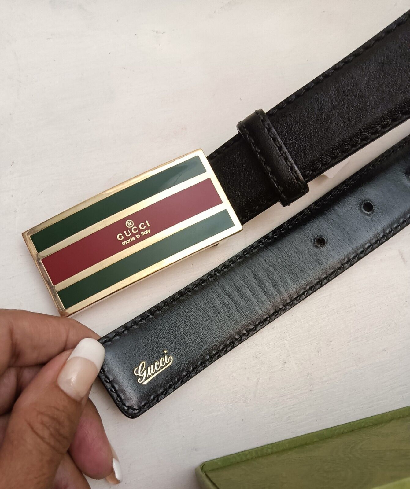 Gucci – Cintura in Pelle Nera con Fibbia Web