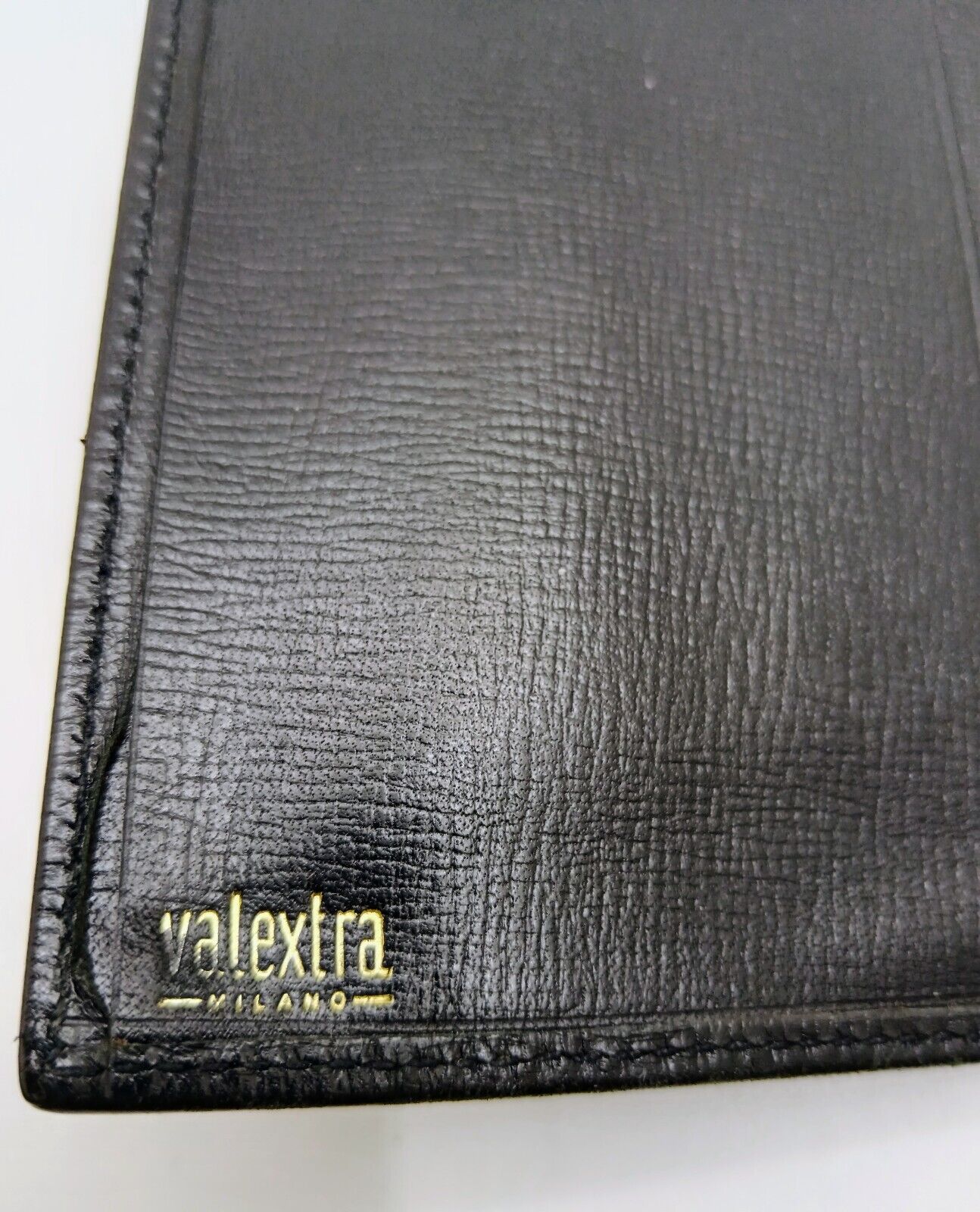 Valextra – Portafoglio Continental Donna Pelle Nera Vintage
