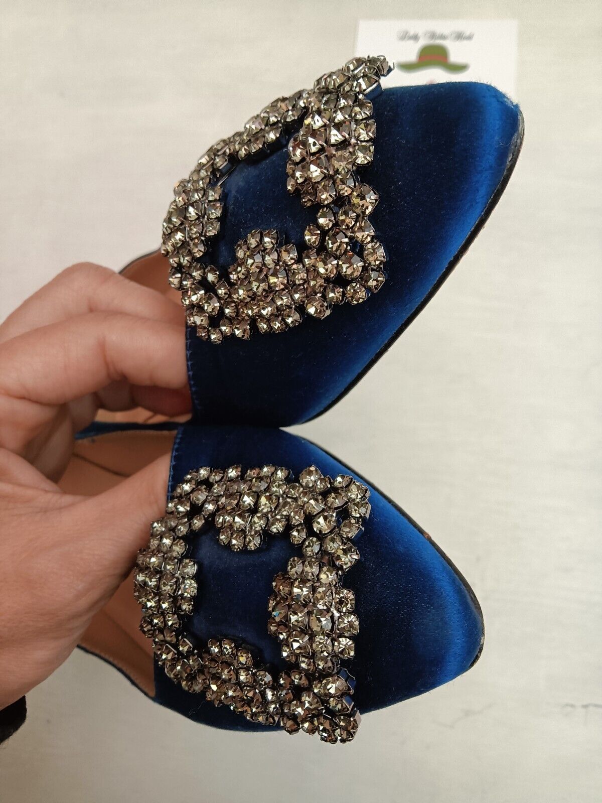 Manolo Blahnik – Ballerine Hangisi in Raso di Seta Blu Royal