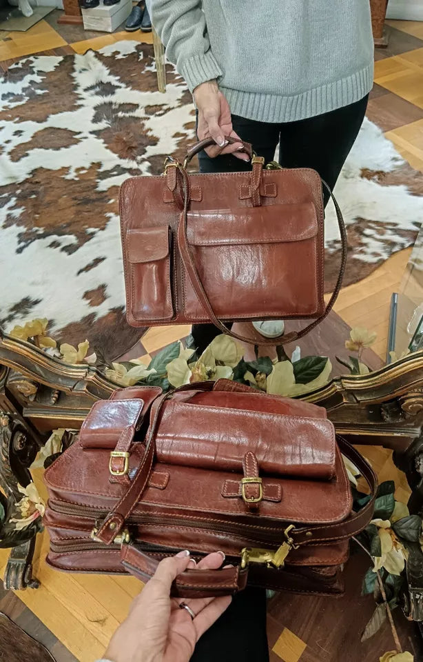 The Bridge – Cartella Porta Ombrello Linea Story in Pelle Marrone Vintage