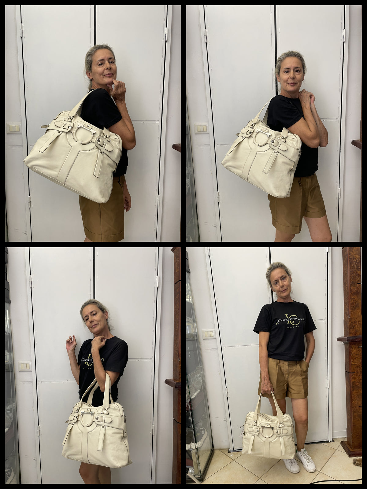 Ferragamo - Borsa A Spalla Pelle Bianca