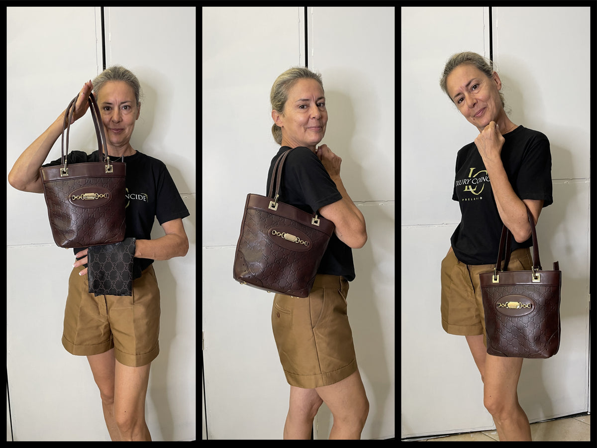 Gucci - Secchiello Guccissimo Punch In Pelle Bordeaux
