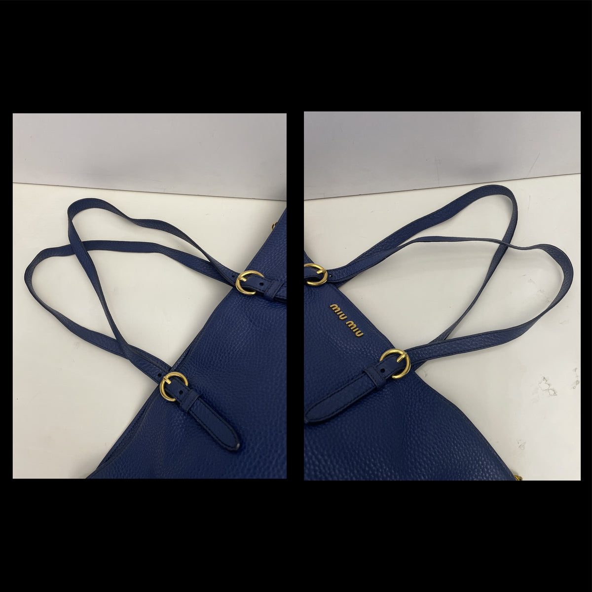 Miu Miu - Borsa A Spalla In Pelle Granata Blu Reale Con Tracolla