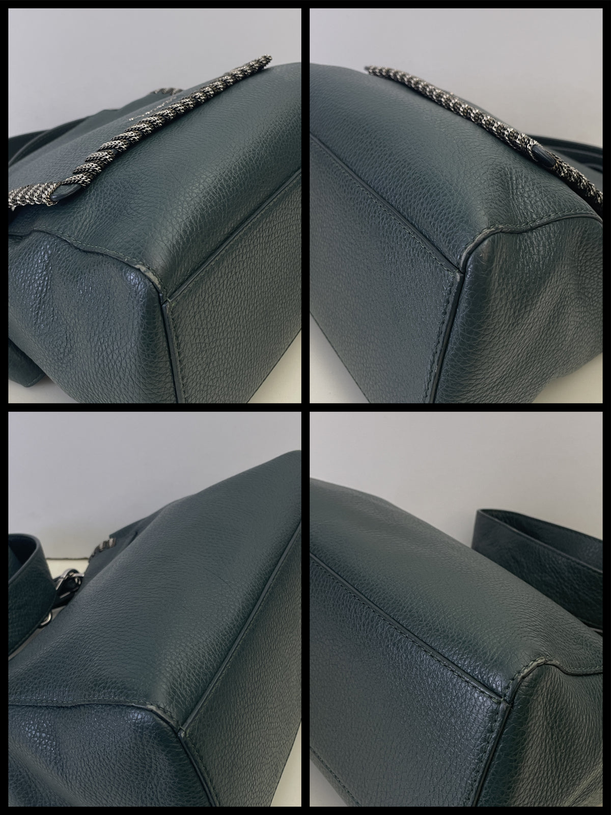 Orciani – Sveva Soft Piccola Pelle Verde Petrolio Con Inserti In Metallo
