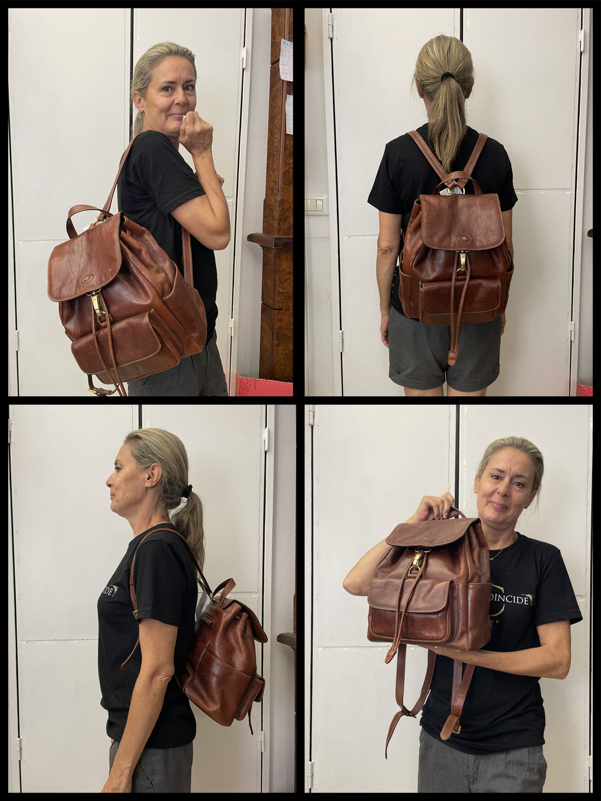 The Bridge – Zaino Con Due Tasche Linea Story Pelle Marrone Misura Grande