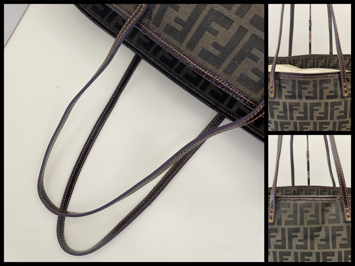 Fendi – Tote Roll Bag Tote “Zucca” Con Interno Viola