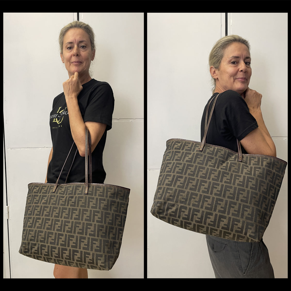 Fendi – Tote Roll Bag Tote “Zucca” Con Interno Viola