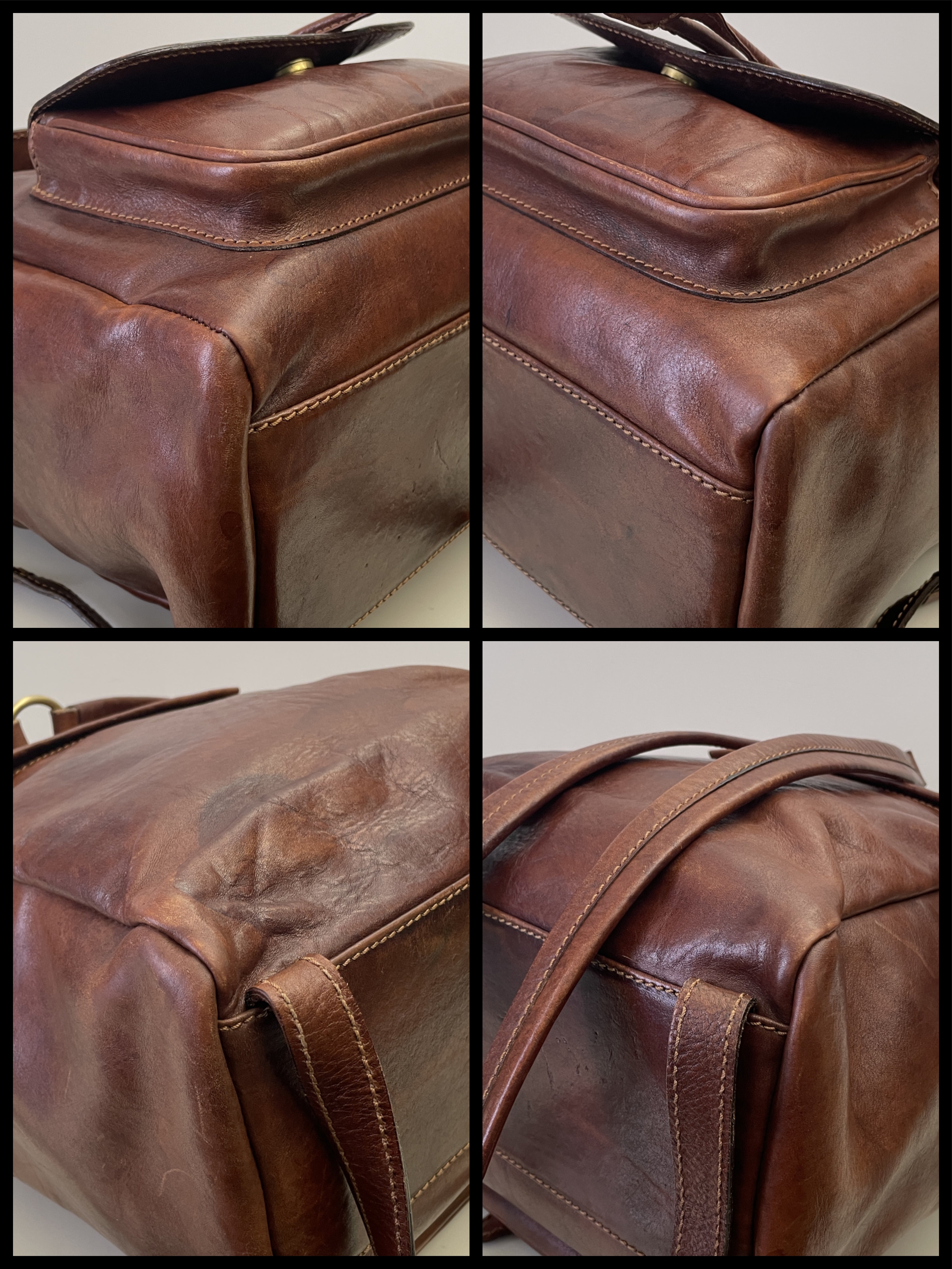 The Bridge – Zaino Con Due Tasche Linea Story Pelle Marrone Misura Grande