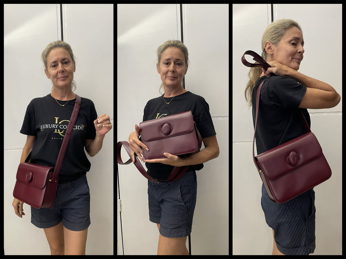 Cartier – Camera Bag Box Girello in Pelle Bordeaux