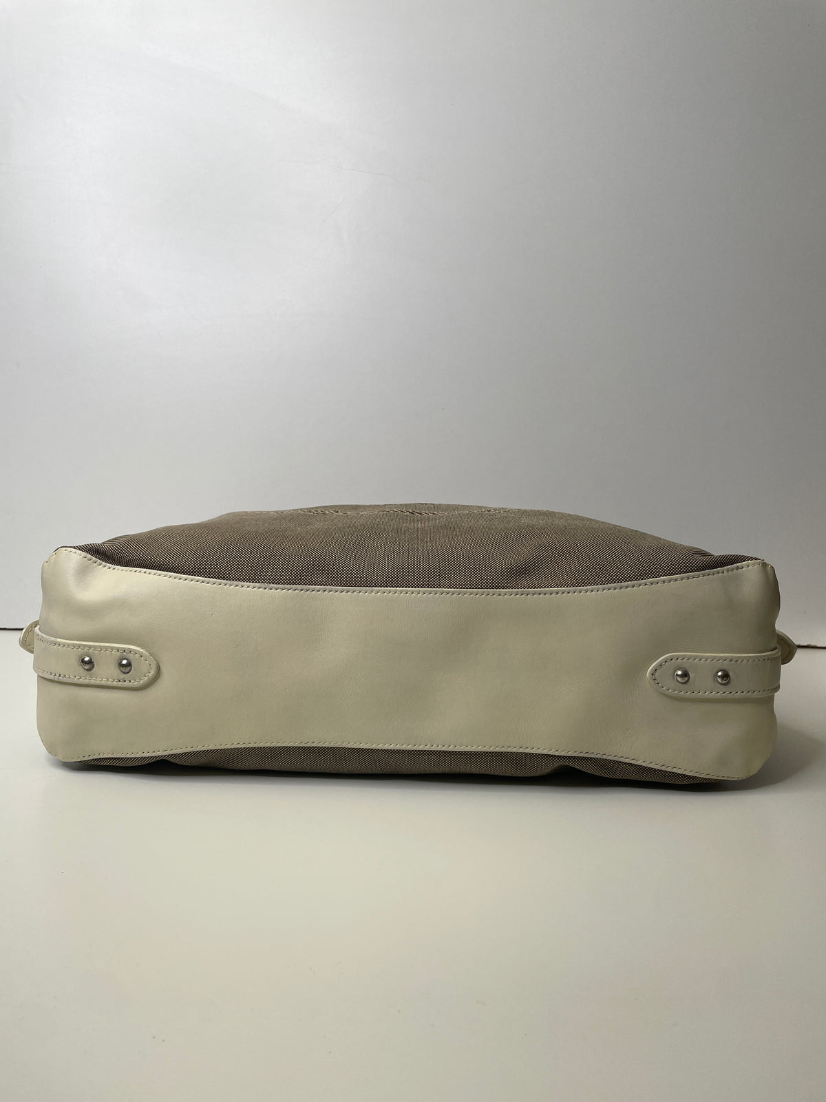 Prada - Hobo/Tote 2024 Logo Jacquard Canapa con Inserzioni in Pelle Bianca