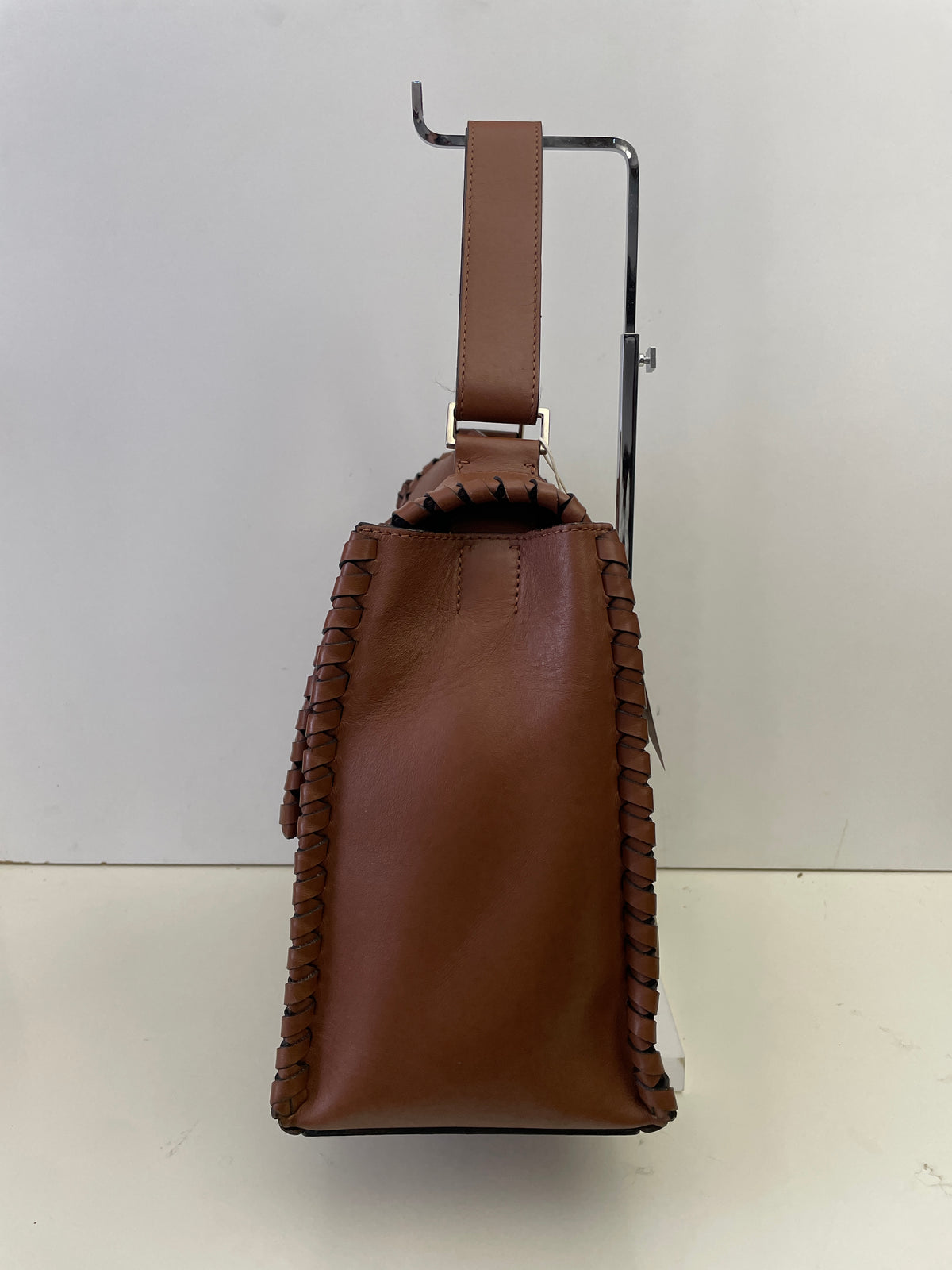 Orciani - Sveva Liberty Media Bordi Intrecciati Pelle Liscia Color Cuoio