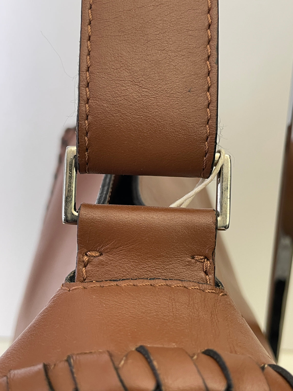 Orciani - Sveva Liberty Media Bordi Intrecciati Pelle Liscia Color Cuoio