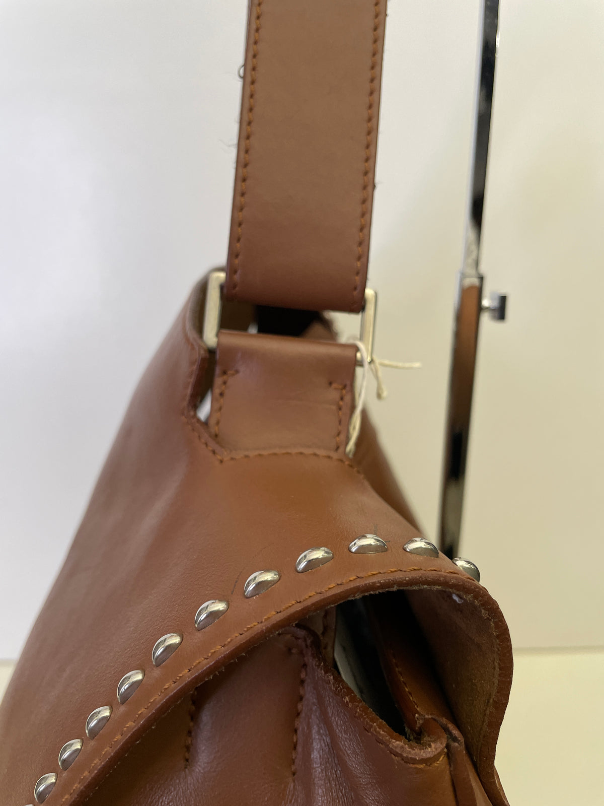 Orciani - Sveva Grande Pelle Liscia Cognac con borchiette