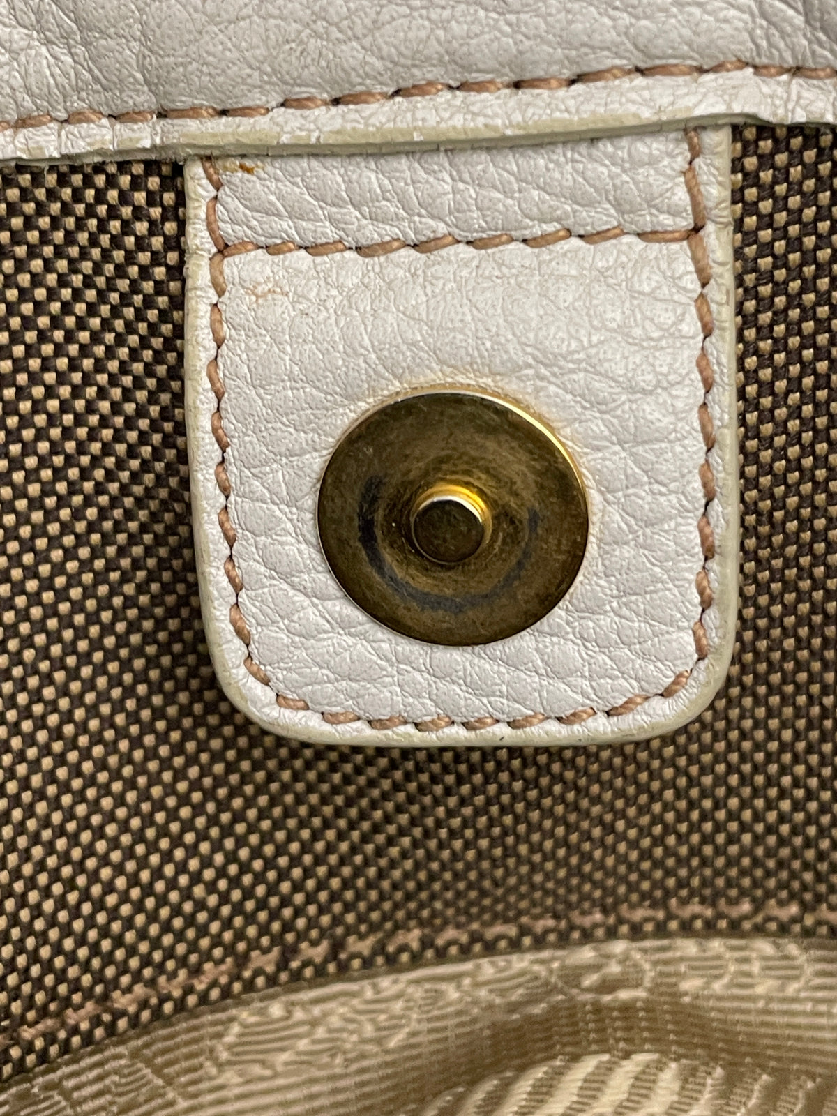 Prada - Tote/Mini Shopper Logo Jacquard Beige/Avorio con Tracolla