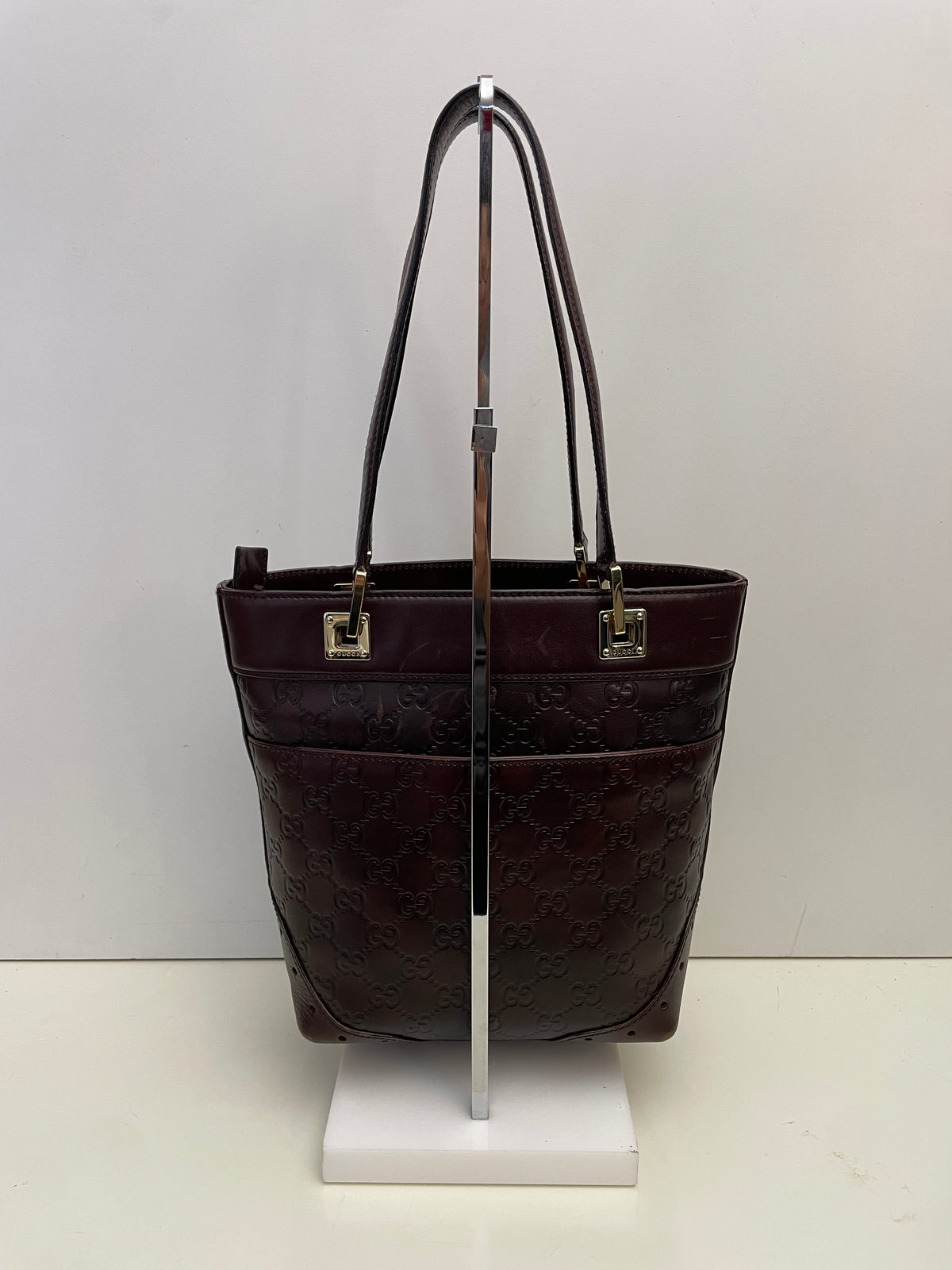 Gucci - Secchiello Guccissimo Punch In Pelle Bordeaux