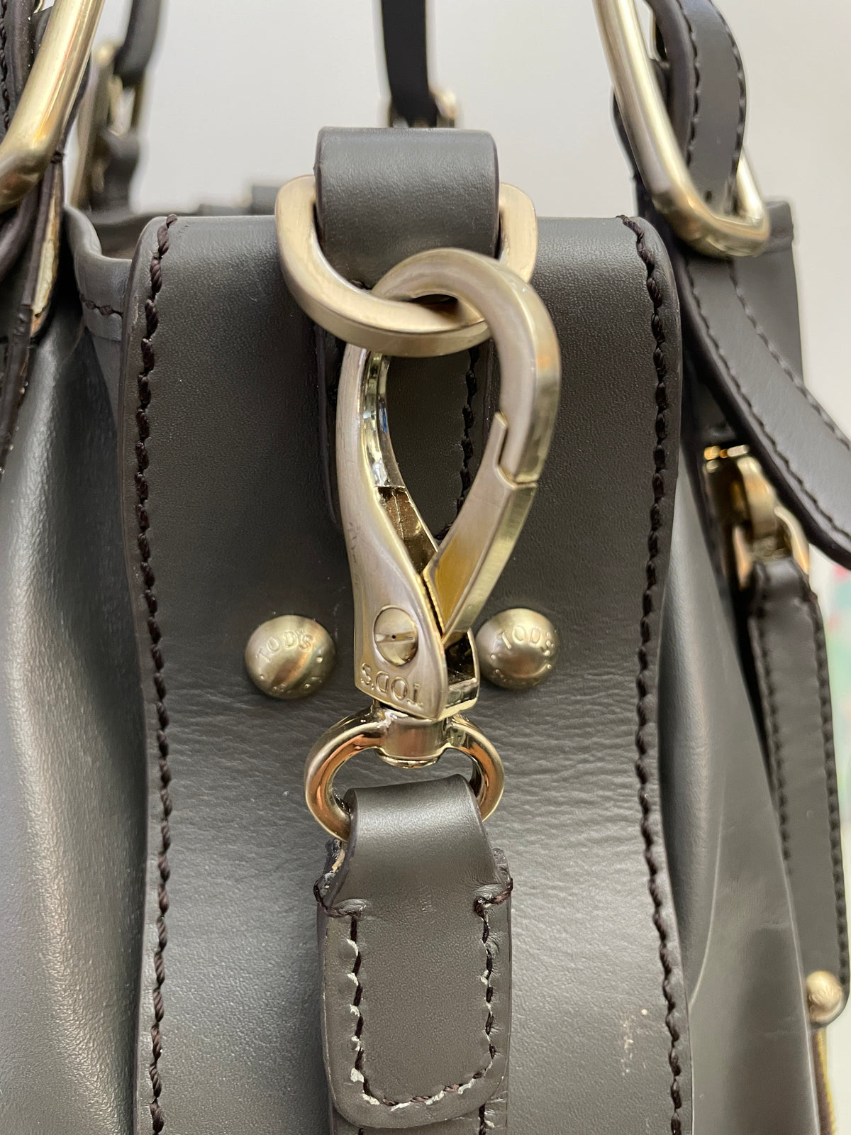 Tod's - Secchiello In Pelle Grigio Scuro