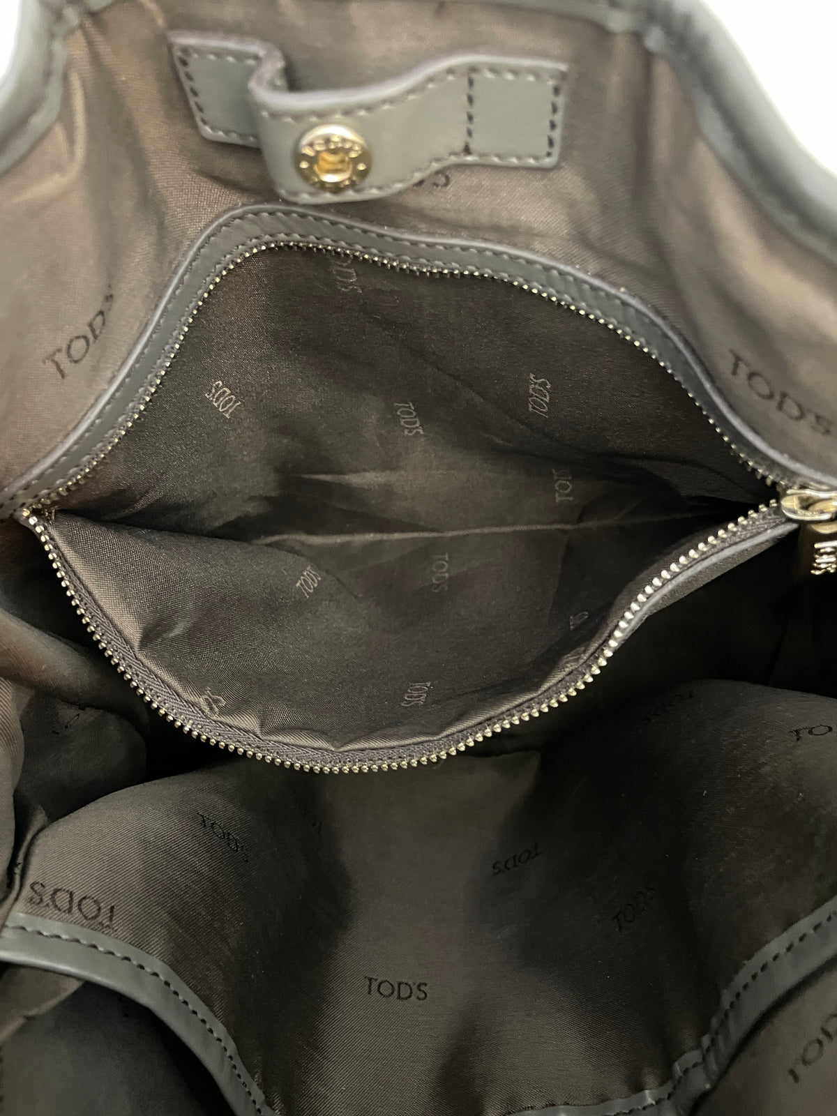 Tod's - Secchiello In Pelle Grigio Scuro