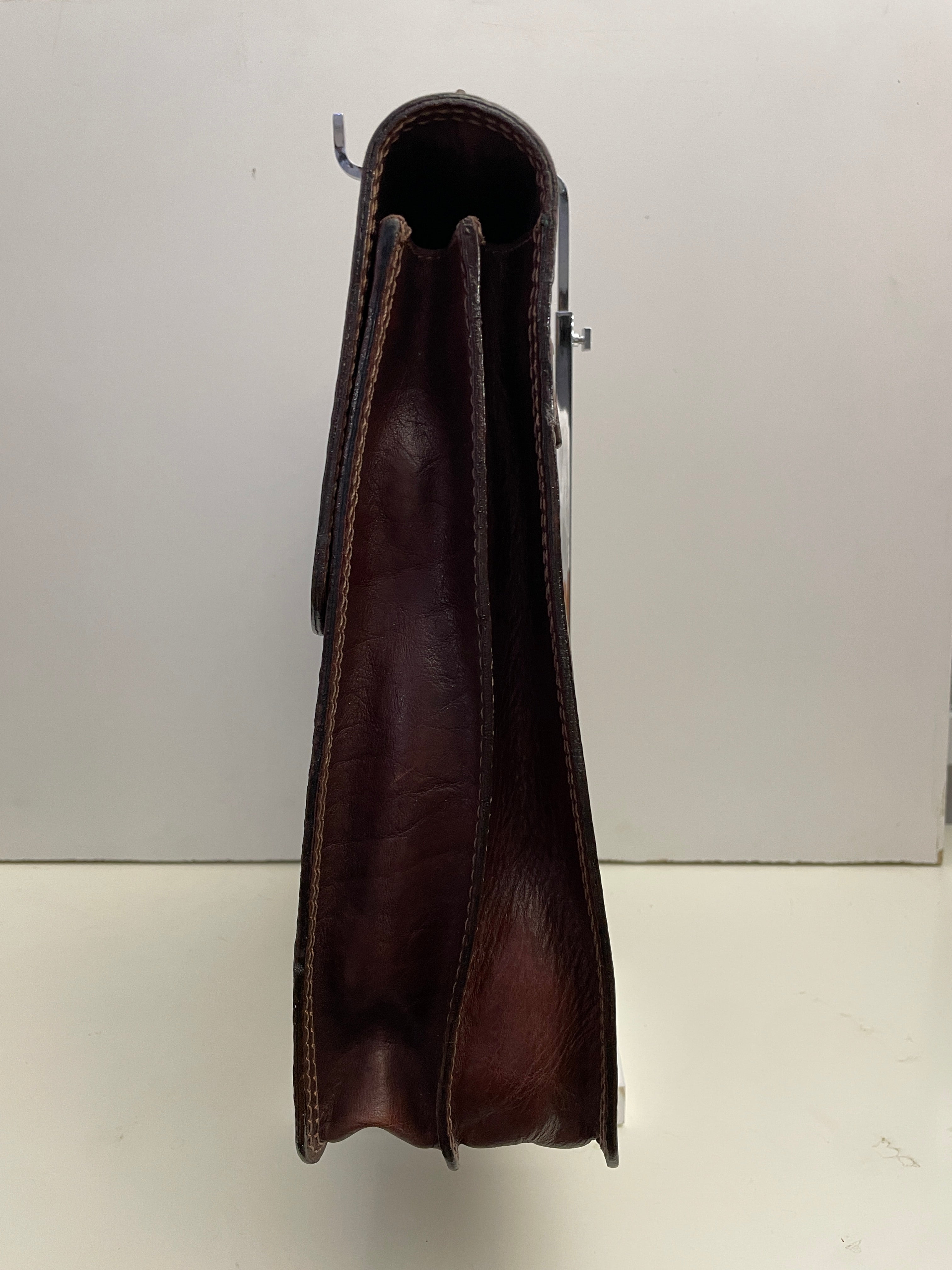 The Bridge - Cartella A Mano In Pelle Marrone Con Dustbag verde