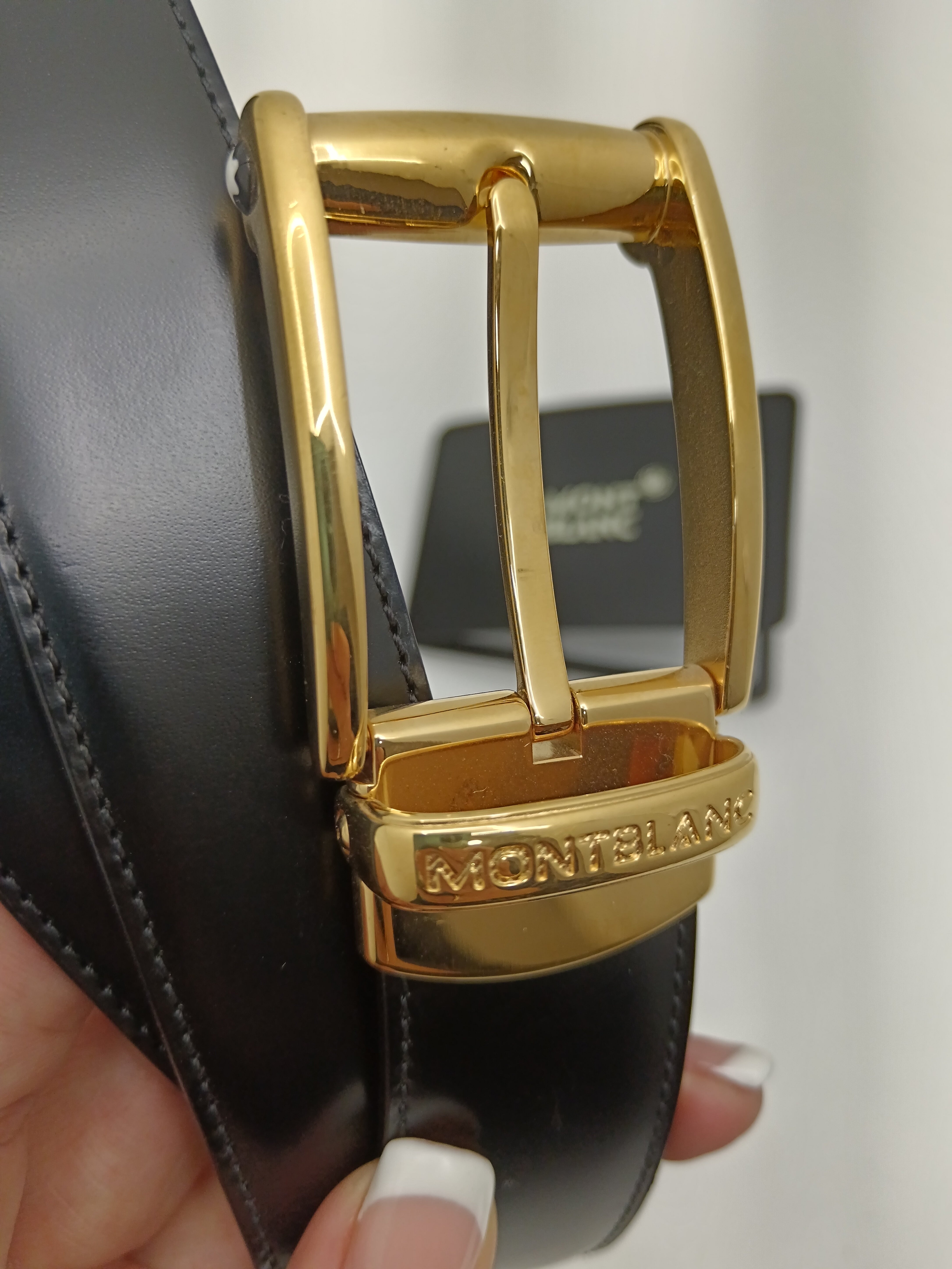 Montblanc Cintura da Uomo Reversibile pelle nera Nuova Full Set