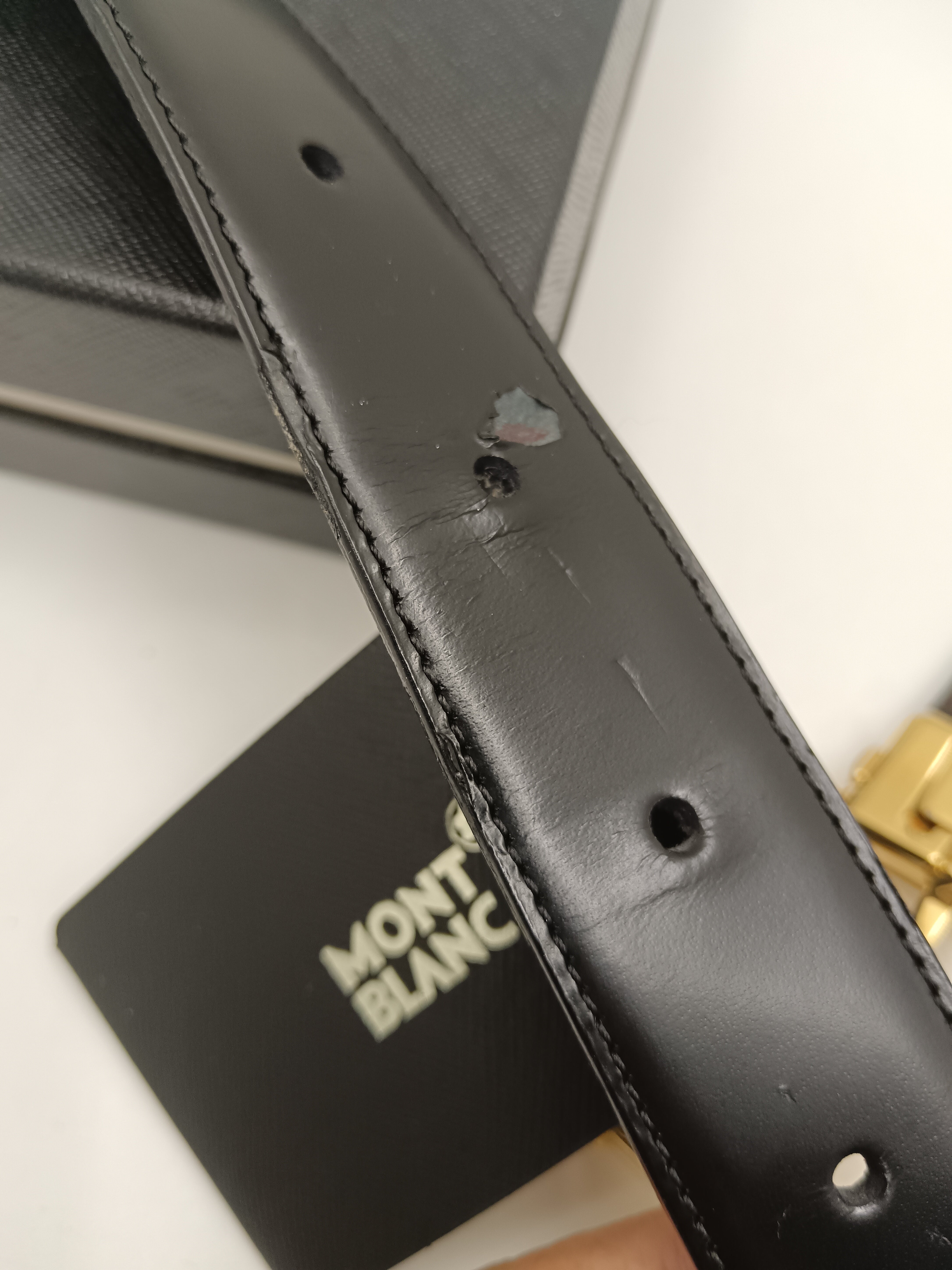 Montblanc Cintura da Uomo Reversibile pelle nera Nuova Full Set