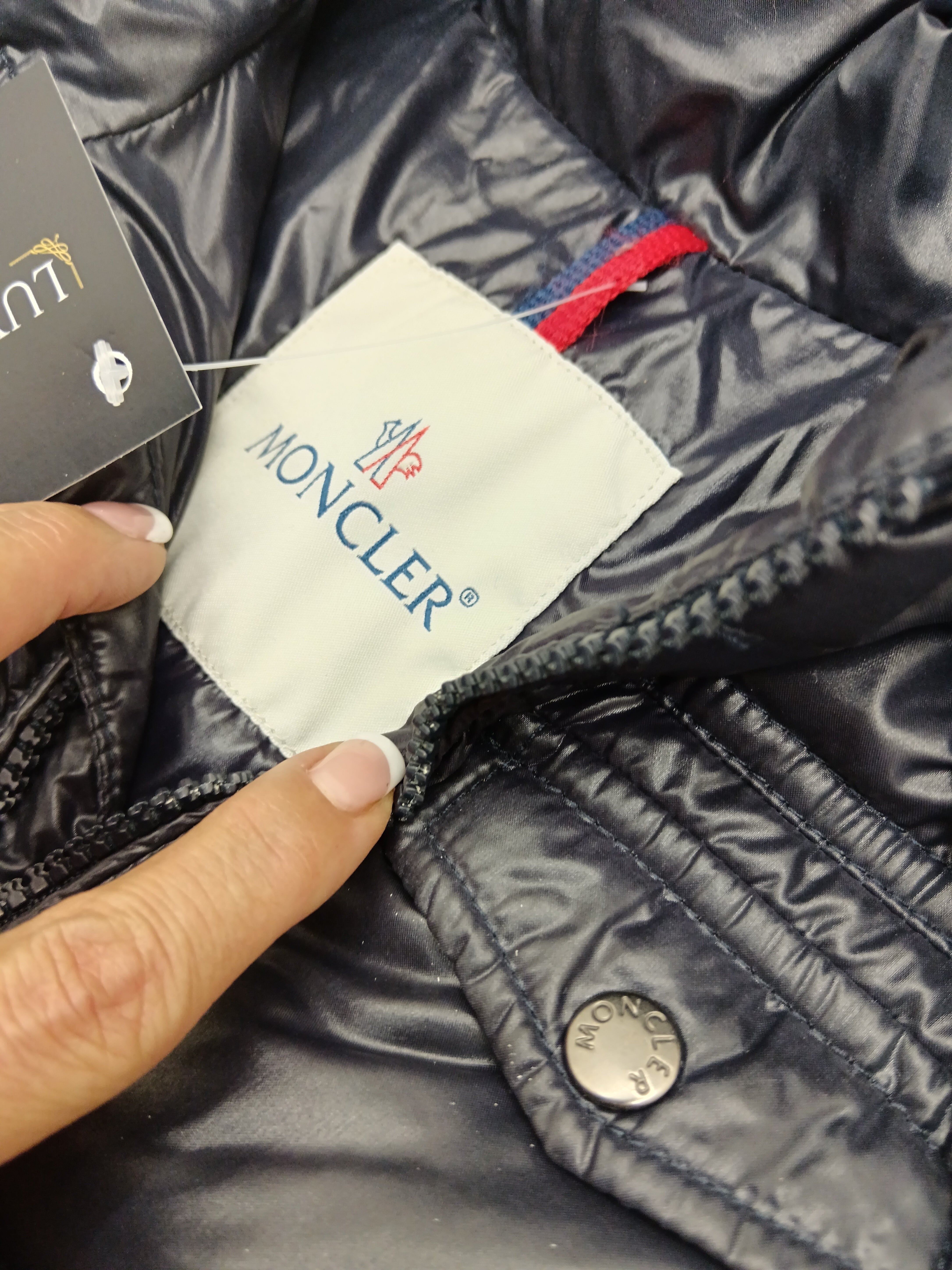 Moncler – Piumino Giubbotto Nylon Blu Bambini 9-12 Mesi