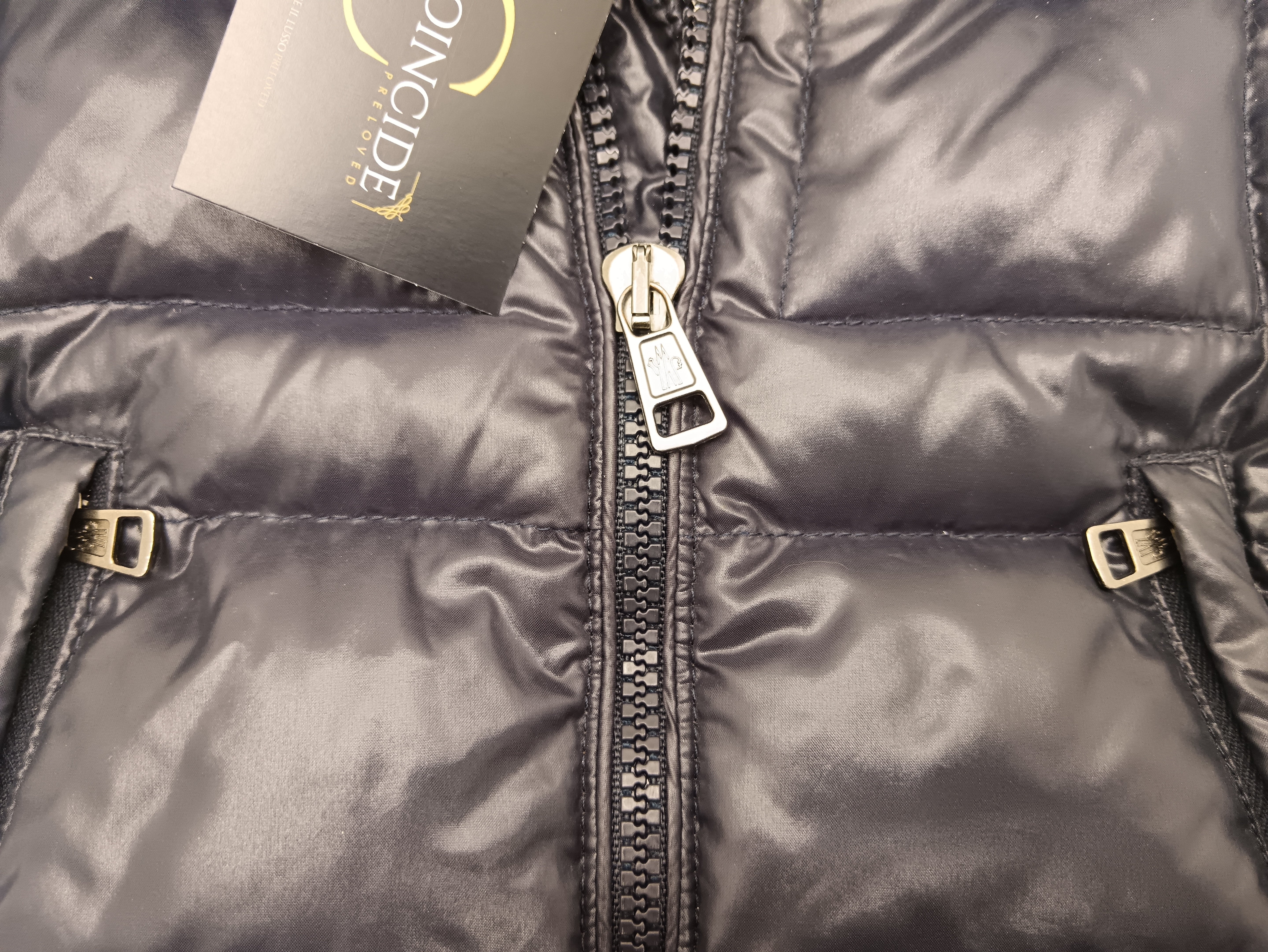 Moncler – Piumino Giubbotto Nylon Blu Bambini 9-12 Mesi