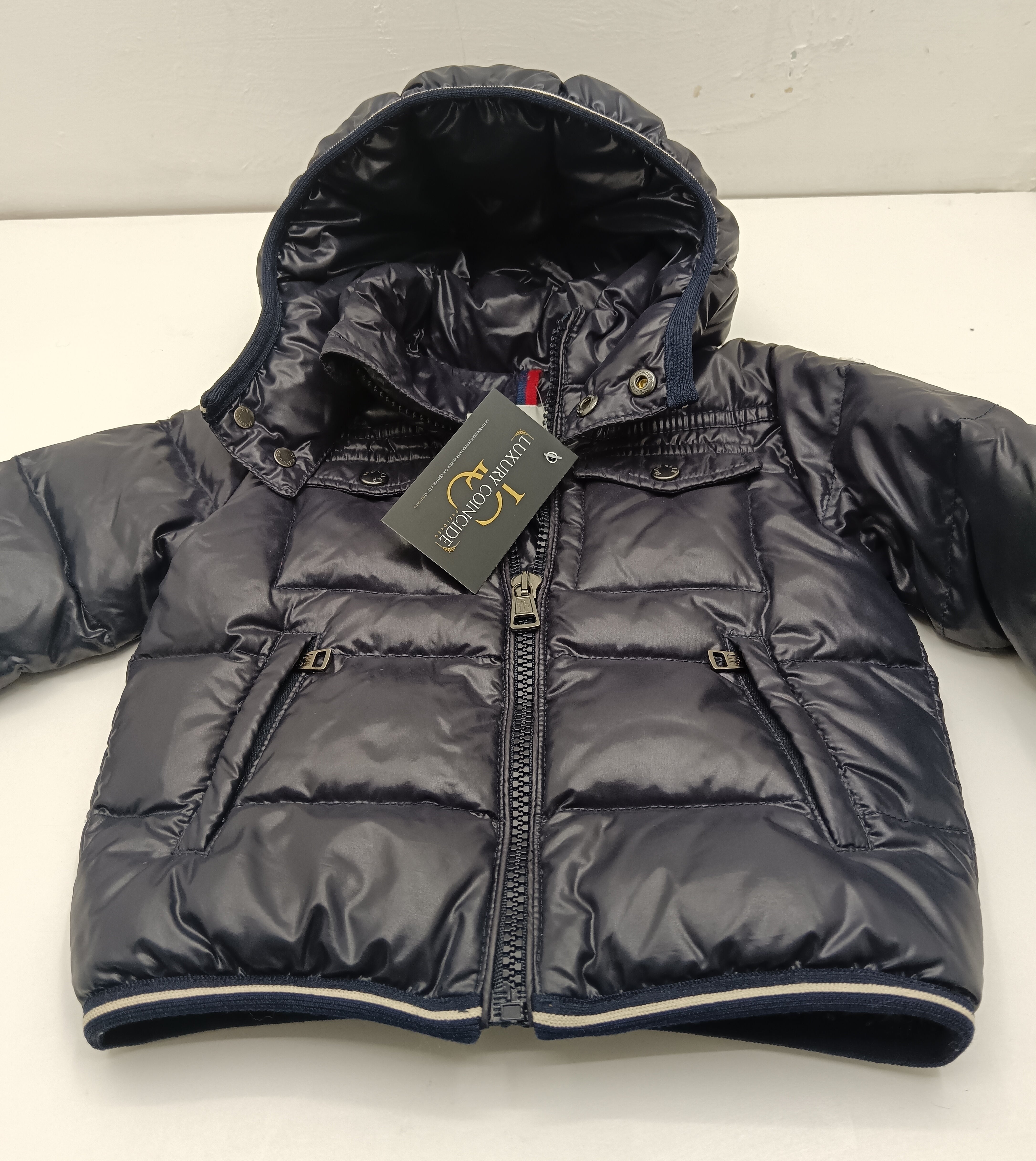 Moncler – Piumino Giubbotto Nylon Blu Bambini 9-12 Mesi