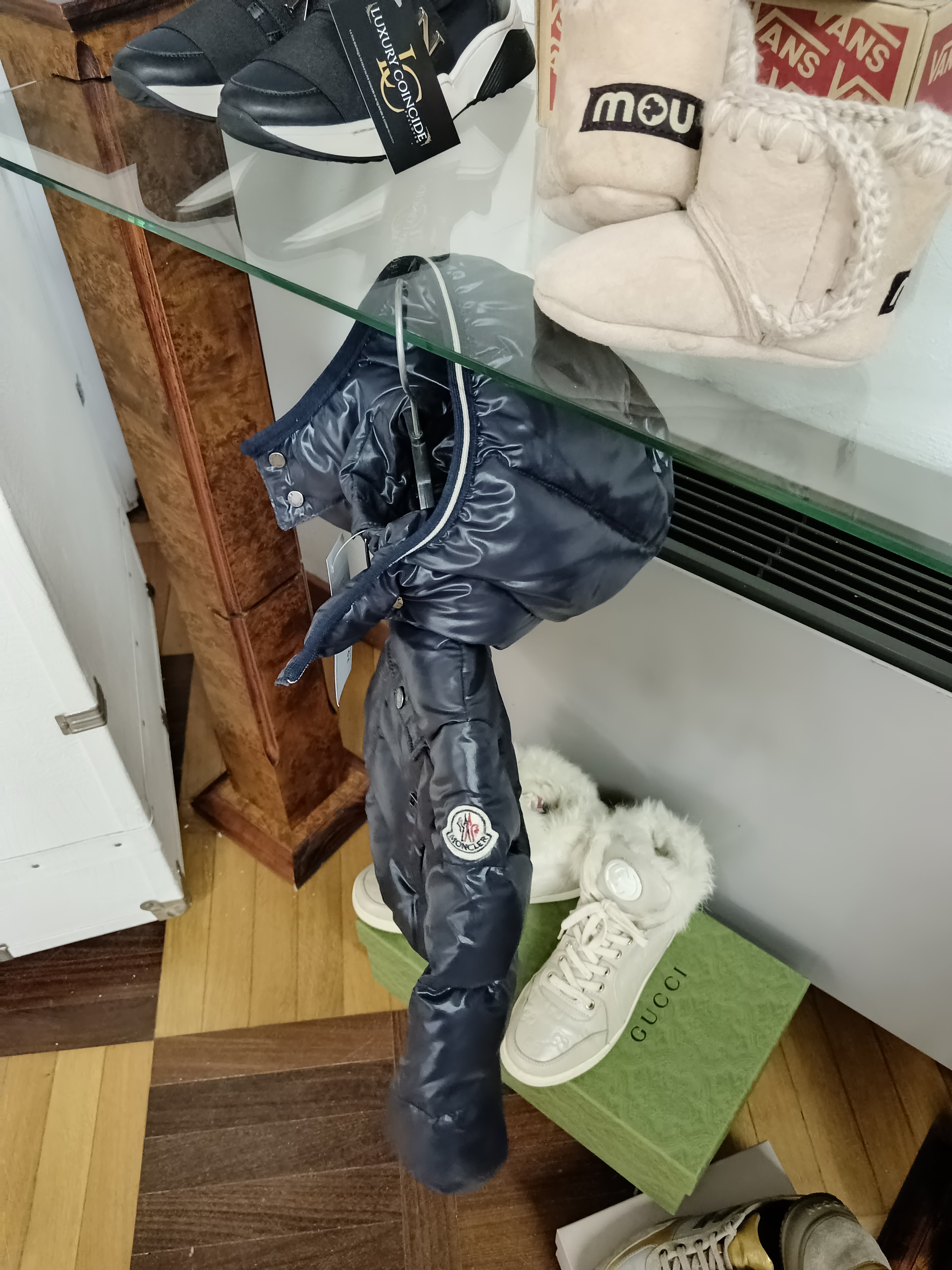 Moncler – Piumino Giubbotto Nylon Blu Bambini 9-12 Mesi
