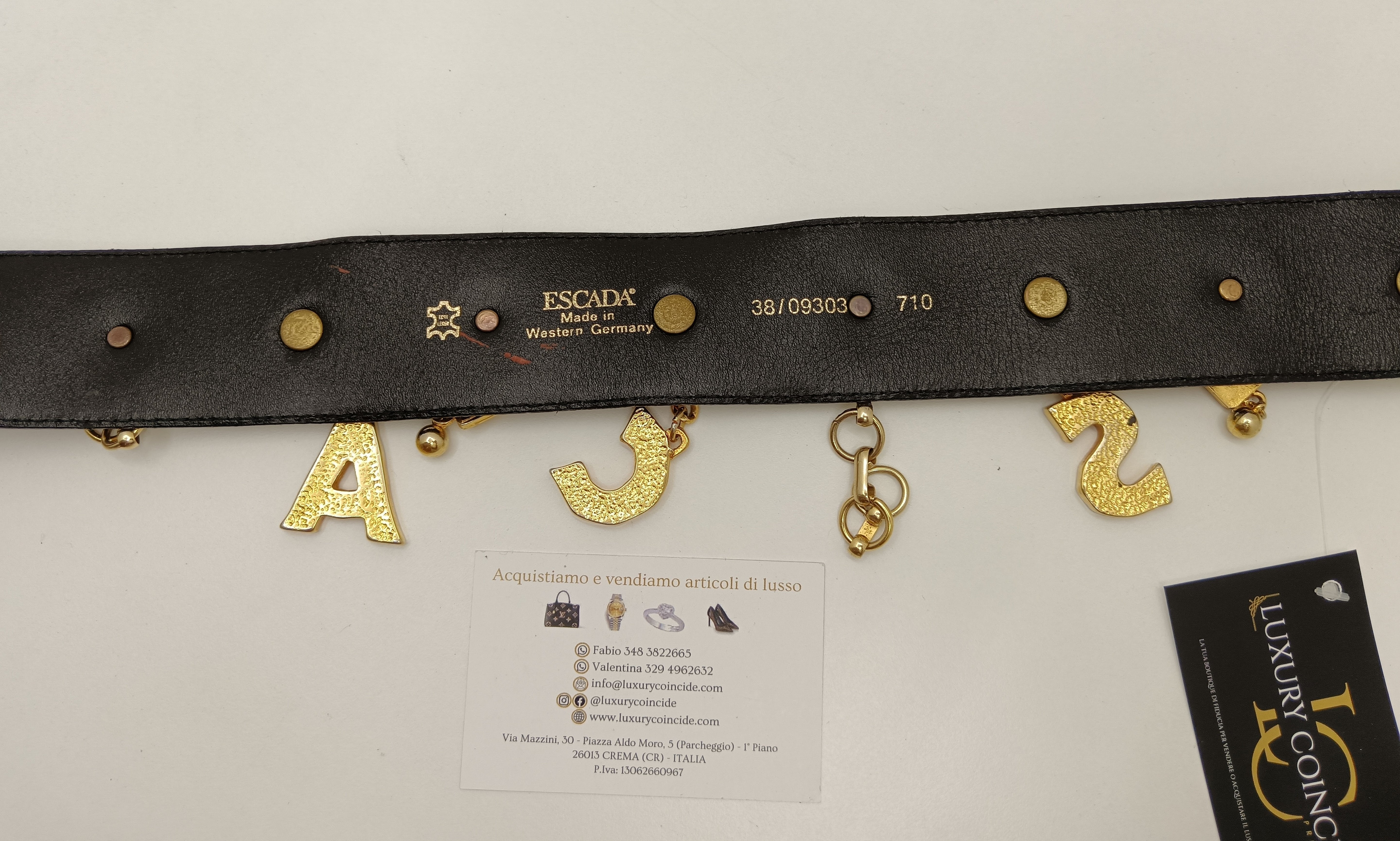 Escada – Cintura Charms Pelle Marrone Vintage Anni 80/90