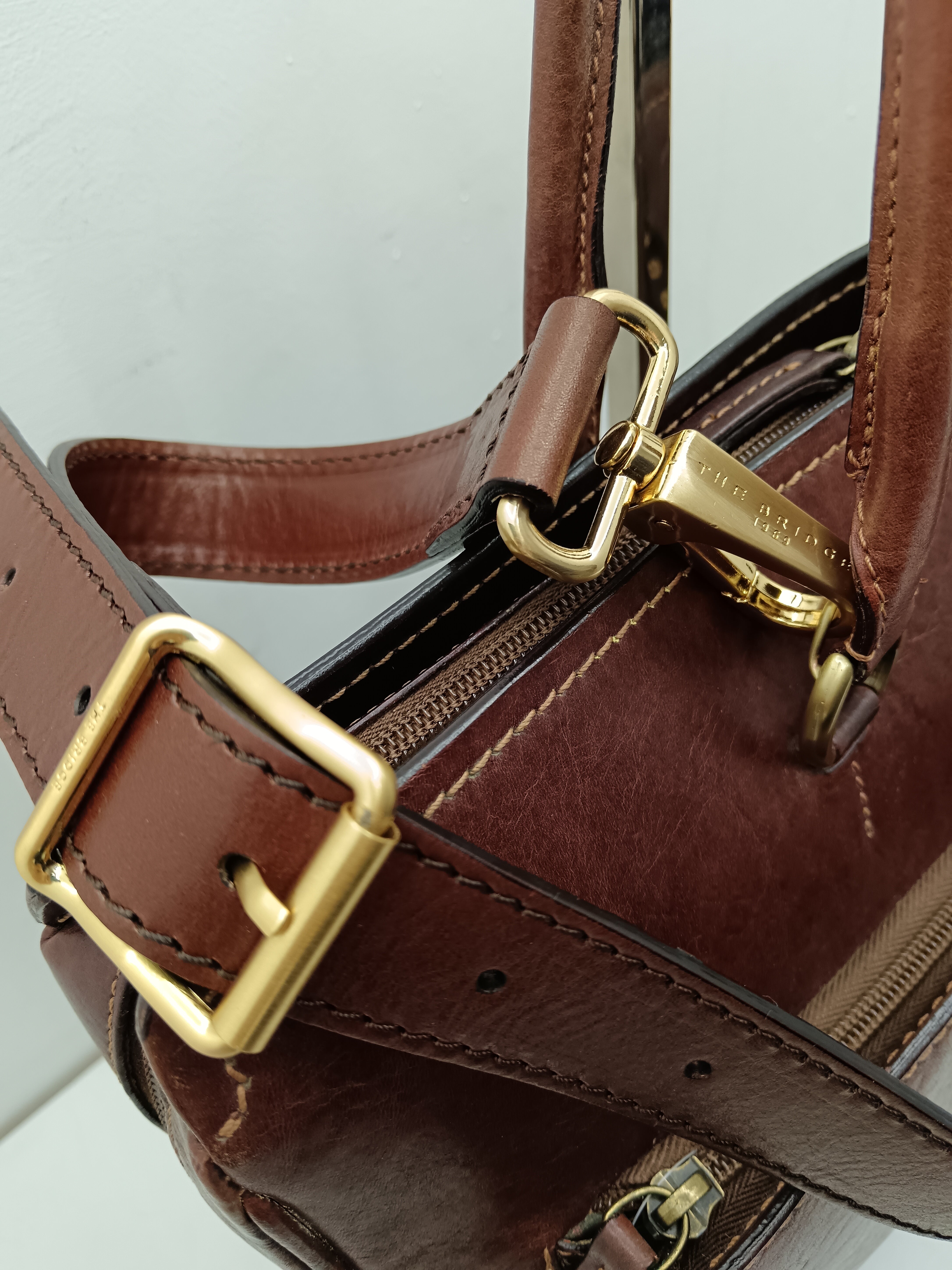 The Bridge – Borsa Cartella Donna a spalla linea Story pelle marrone
